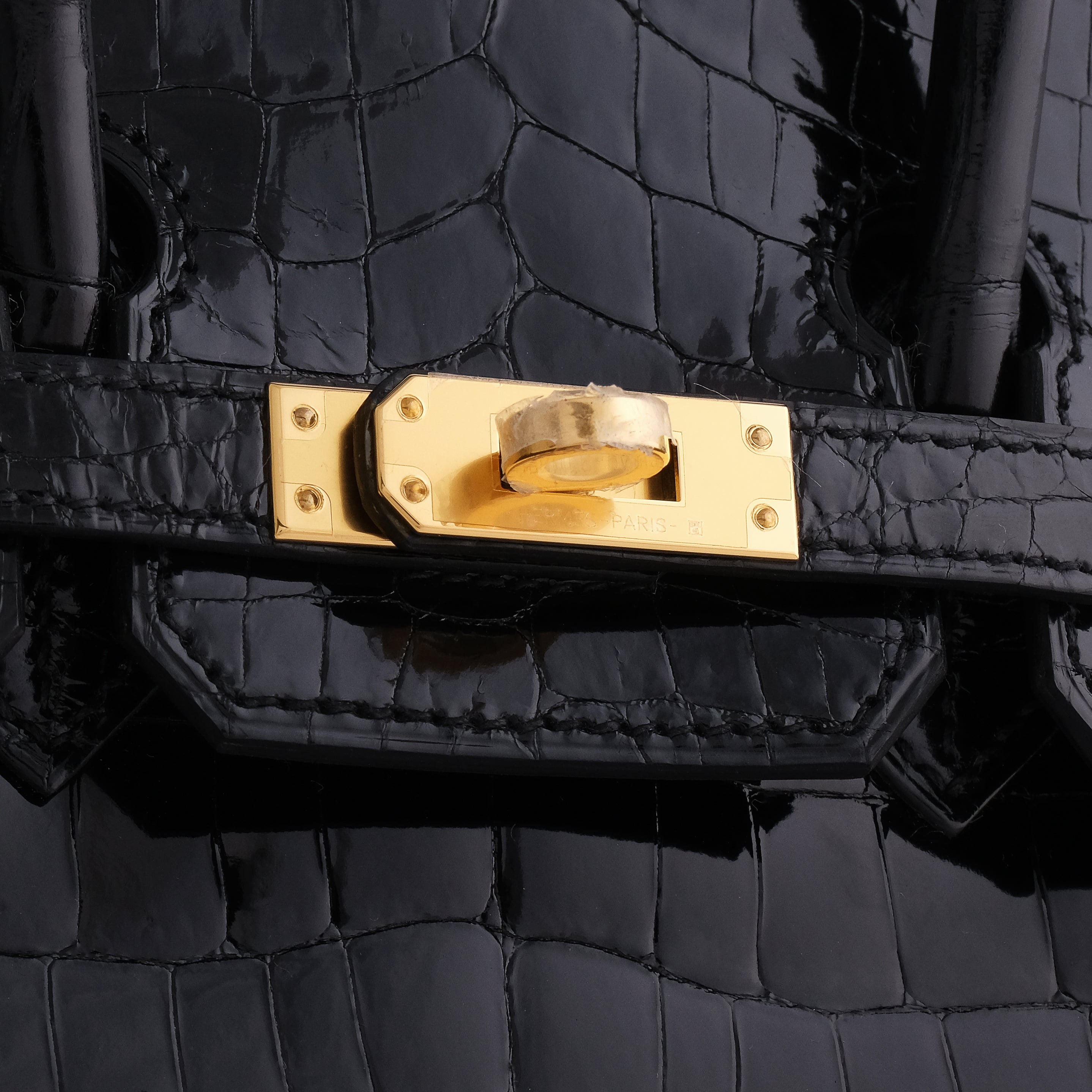 Hermès Birkin 25 Nilo Alligator Black Gold Hardware Shiny