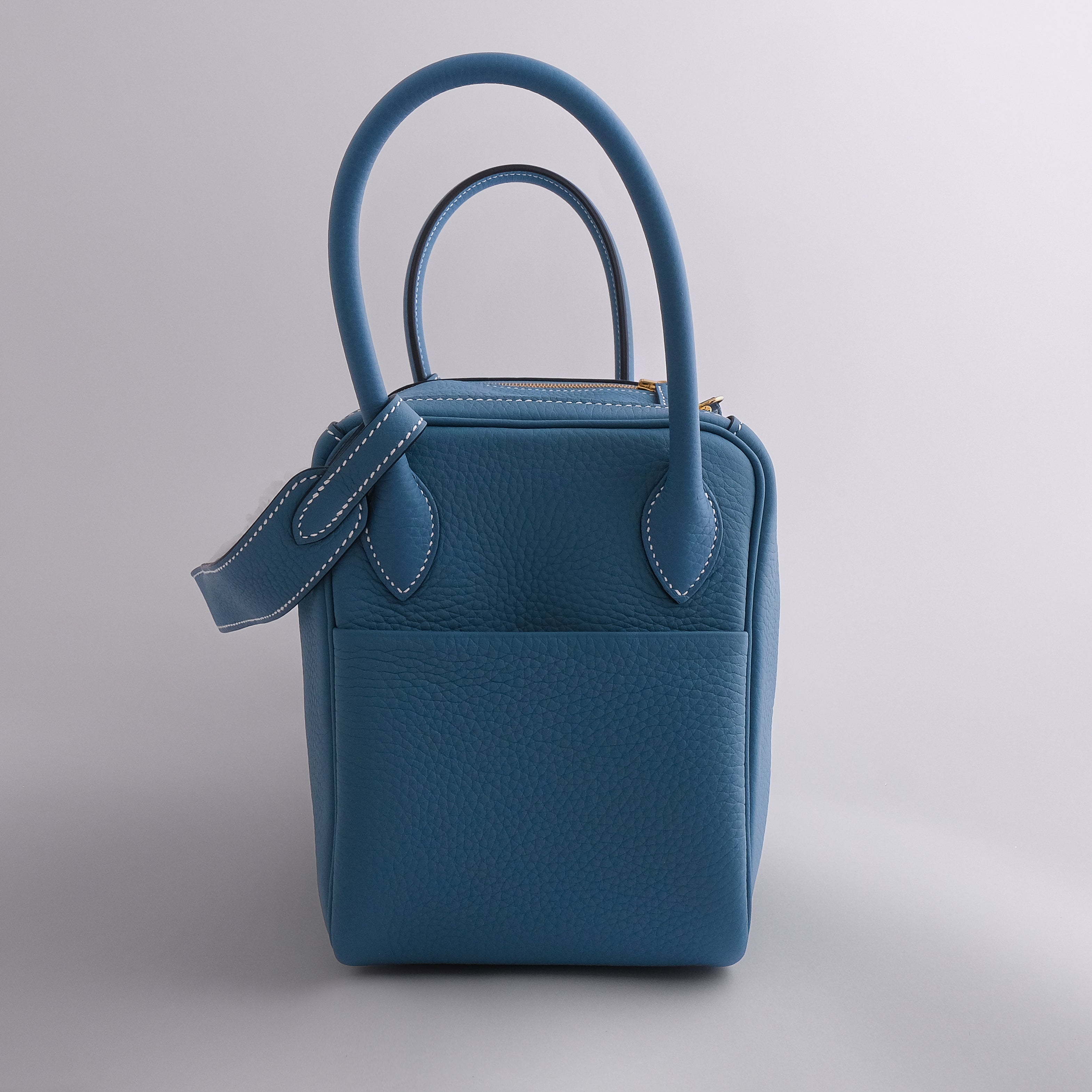 Hermès Lindy 26 Clemence New Blue Jean Gold Hardware