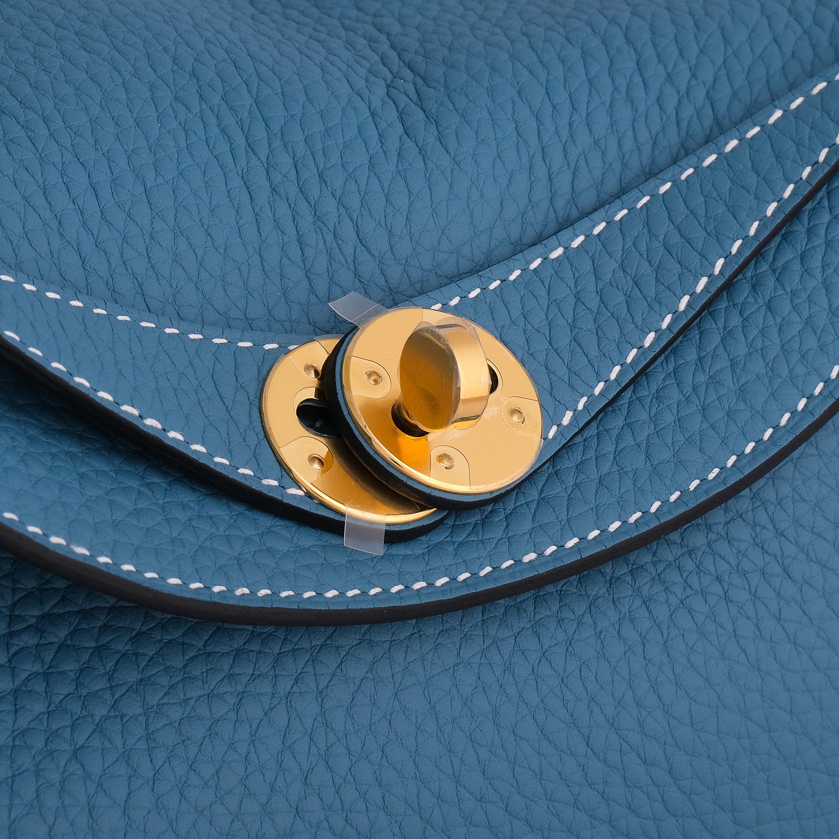 Hermès Lindy 26 Clemence New Blue Jean Gold Hardware