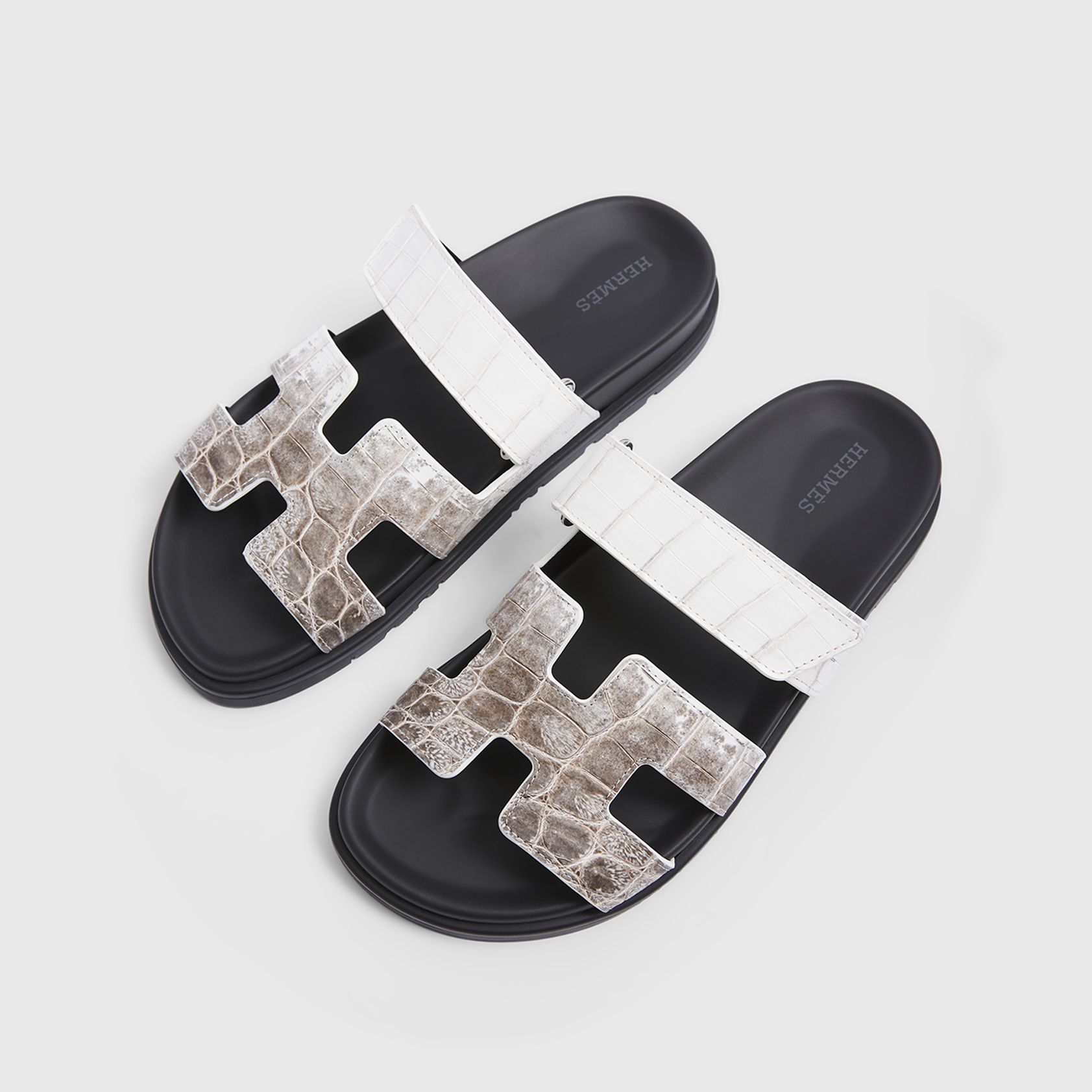 Hermès Chypre Sandals White Himalaya Croc