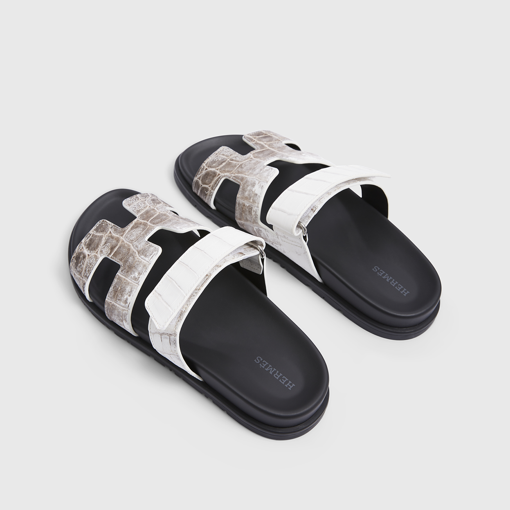 Hermès Chypre Sandals White Himalaya Croc