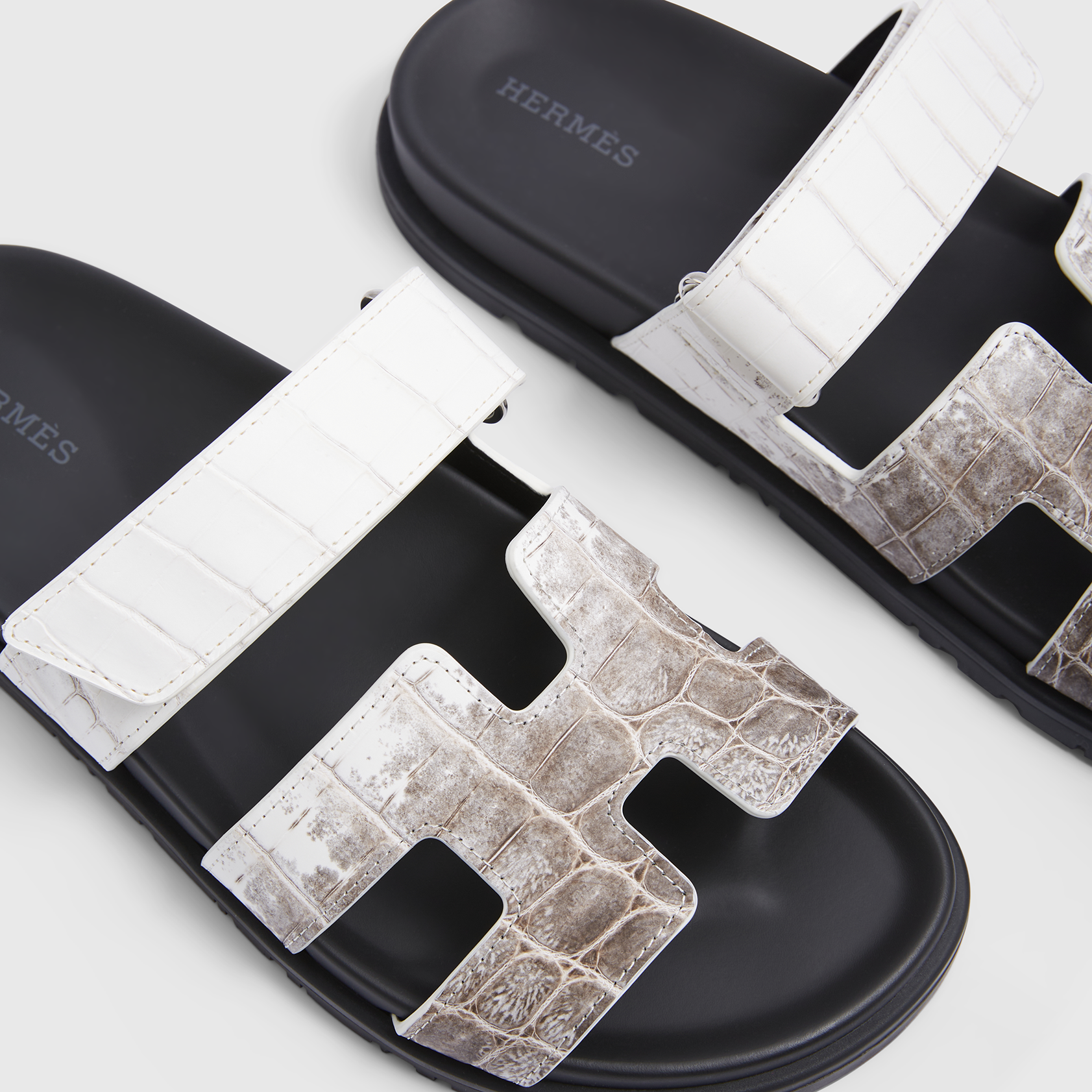 Hermès Chypre Sandals White Himalaya Croc