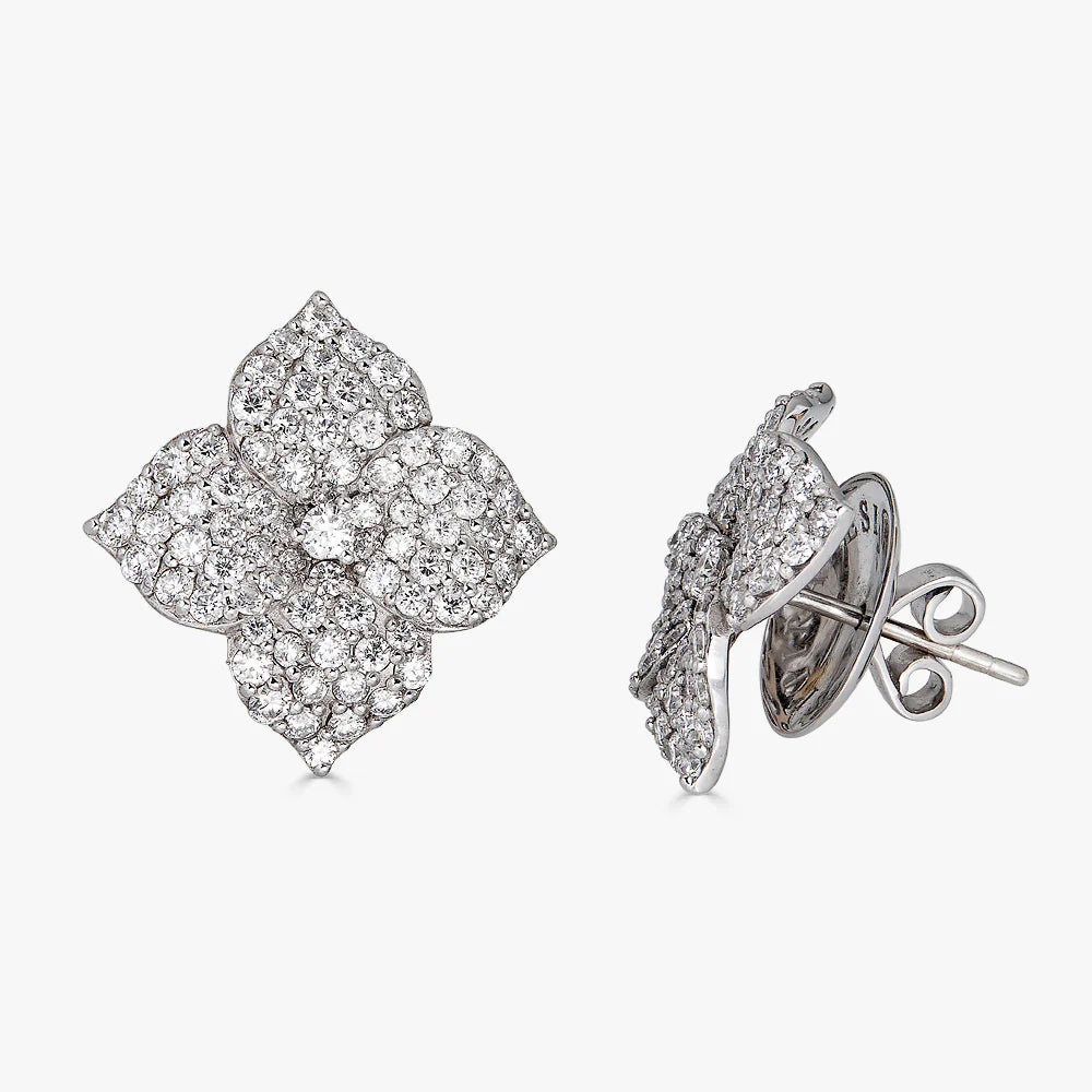 Piranesi Fiore Small Flower Earrings White Gold In Diamond