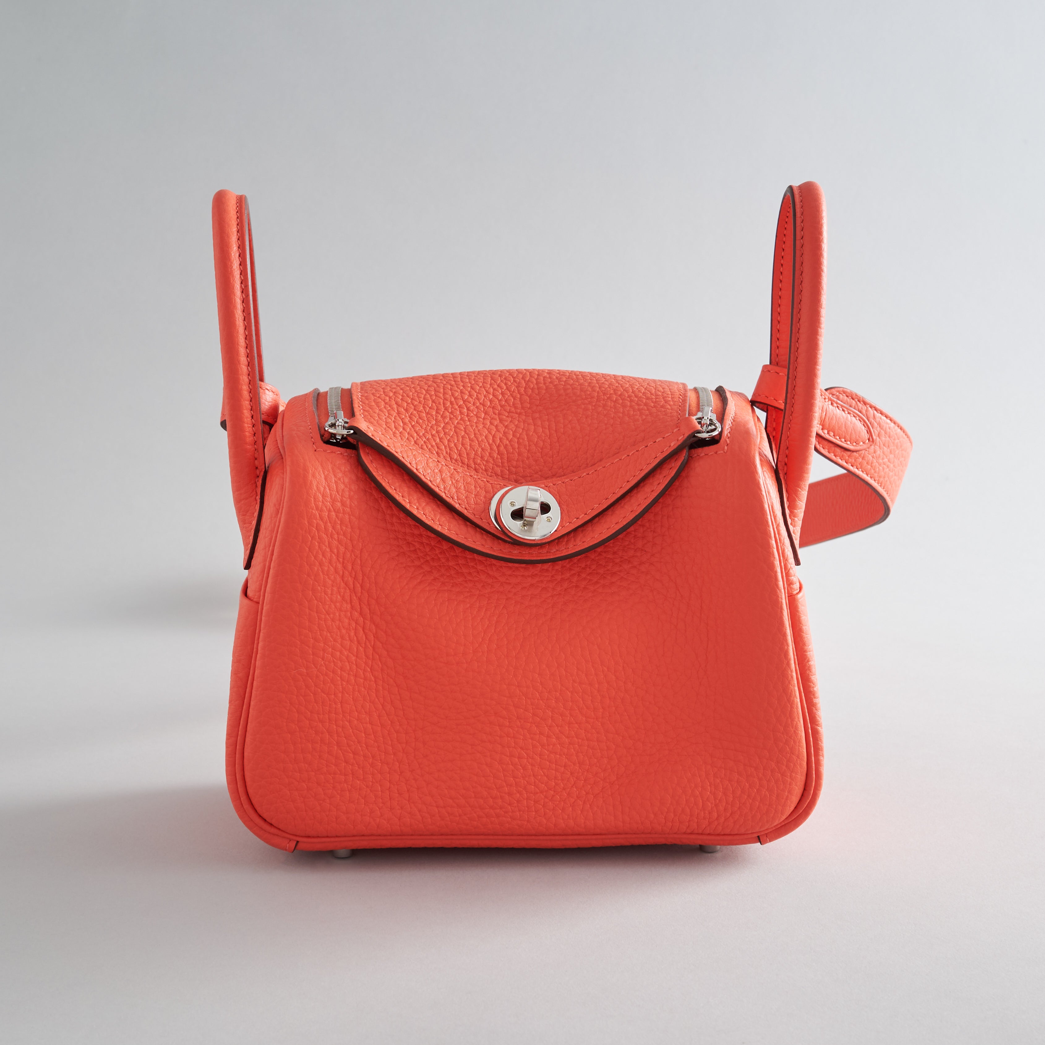 Hermès Lindy 20 Clemence Go Orange Field Palladium Hardware