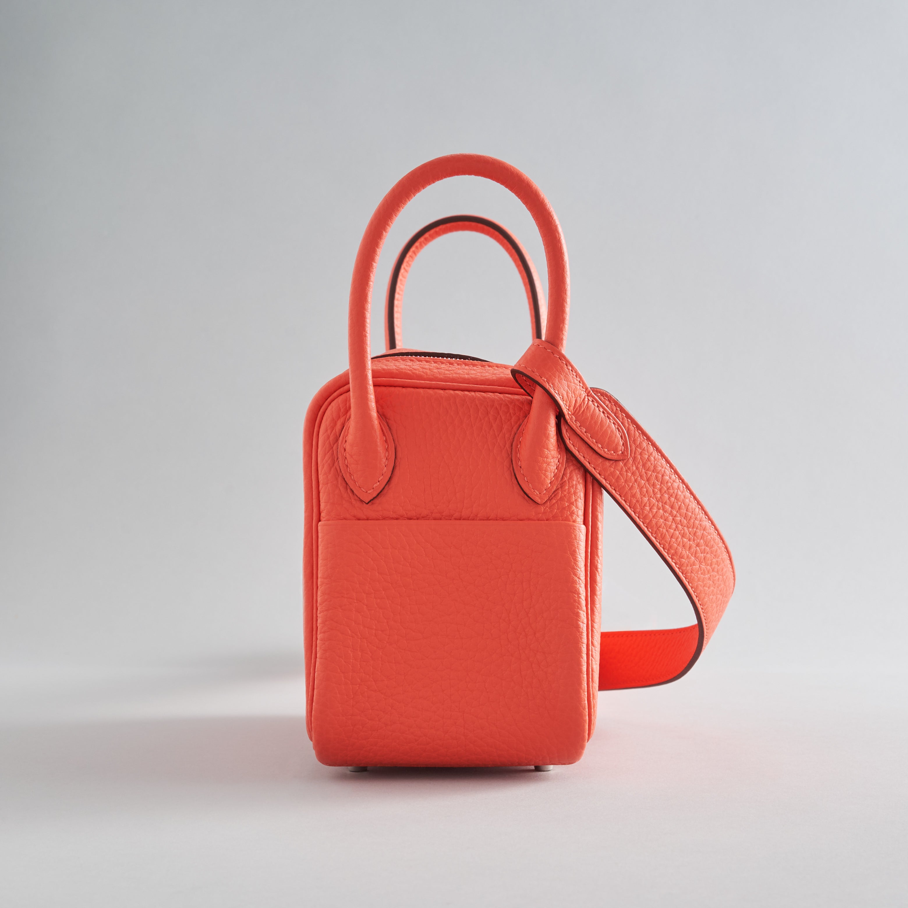 Hermès Lindy 20 Clemence Go Orange Field Palladium Hardware