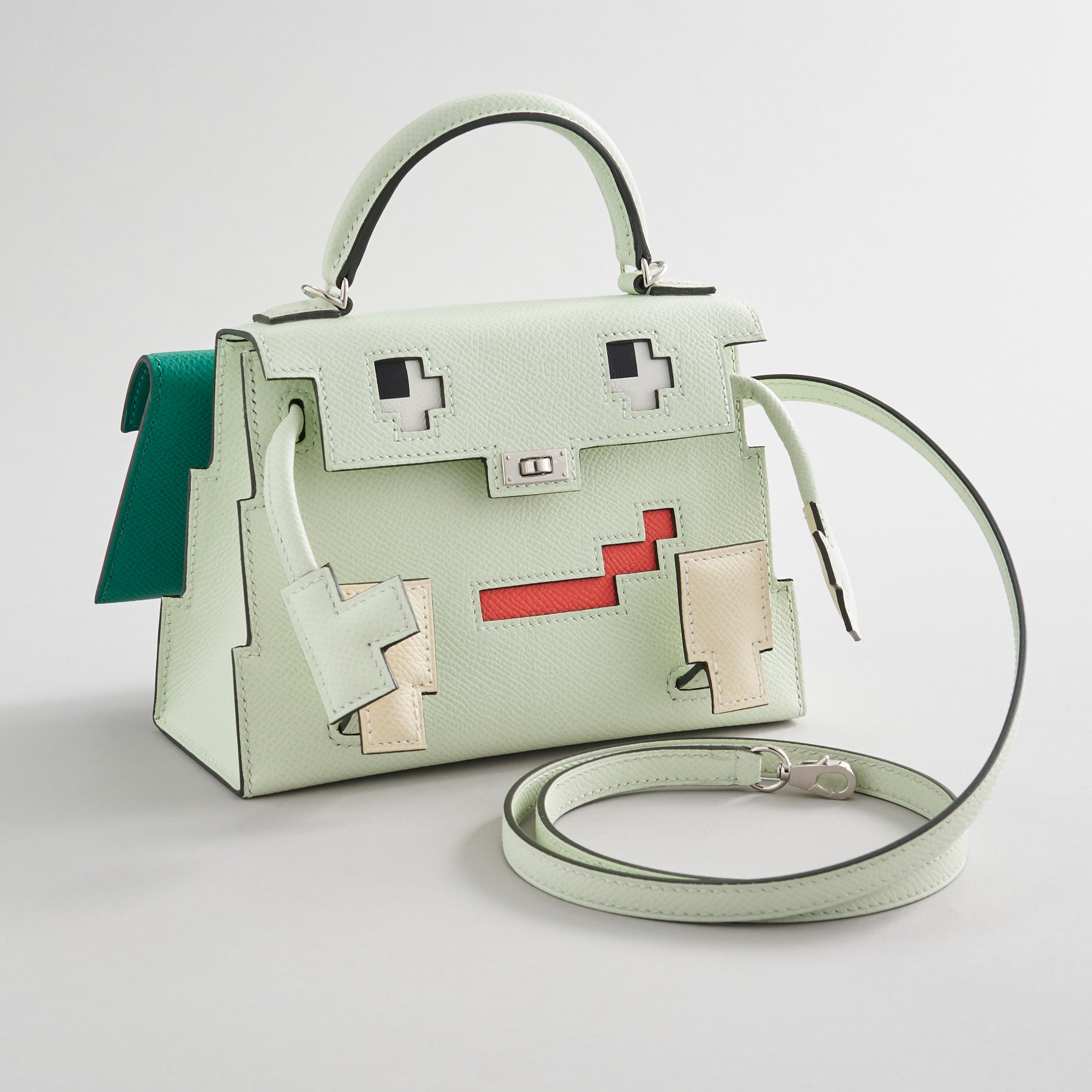 Hermès Kelly Doll Picto Mini Epsom Vert Fizz/Nata/Rose Texas/Vert Jade Palladium Hardware