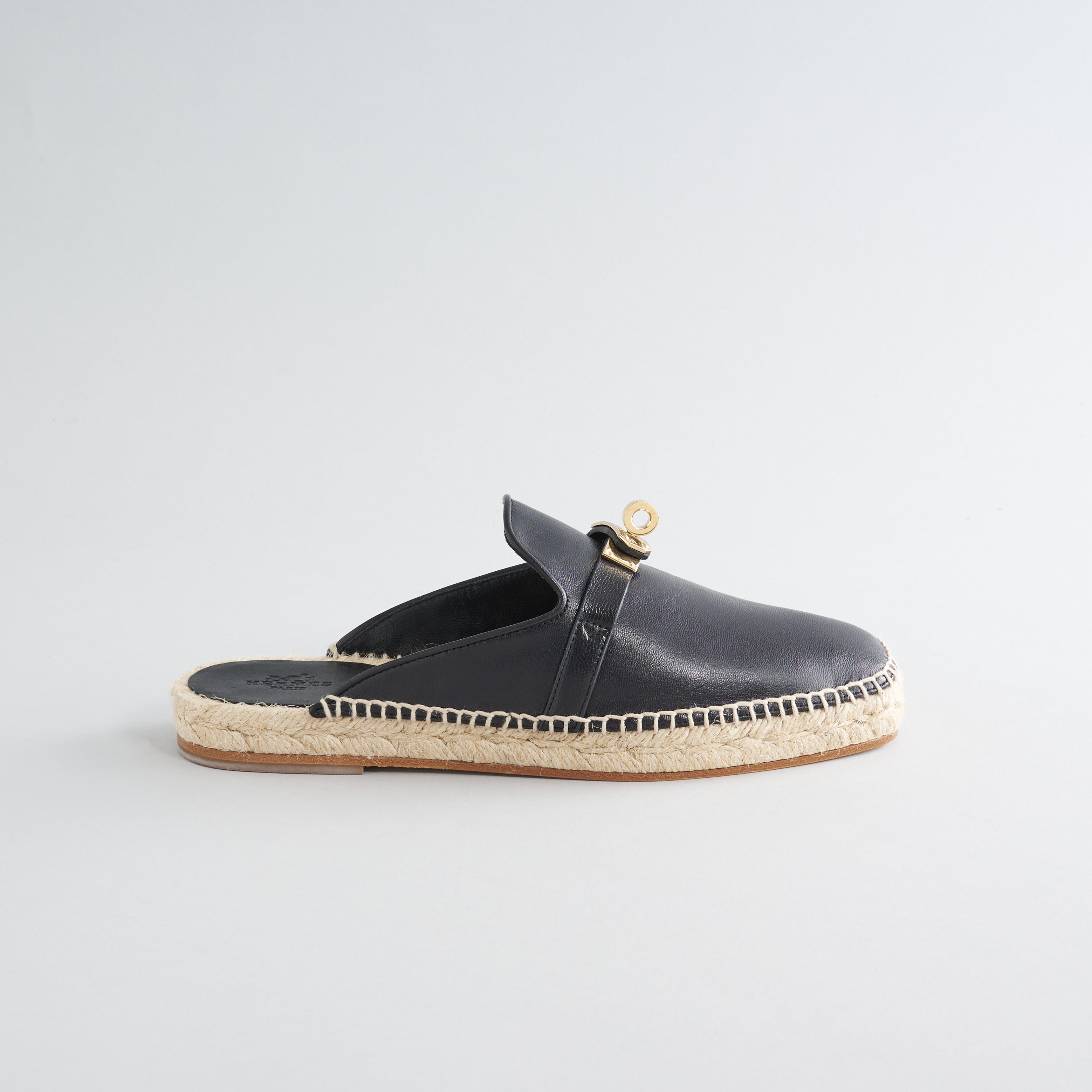 Hermès Feria Espadrille Black Gold Hardware