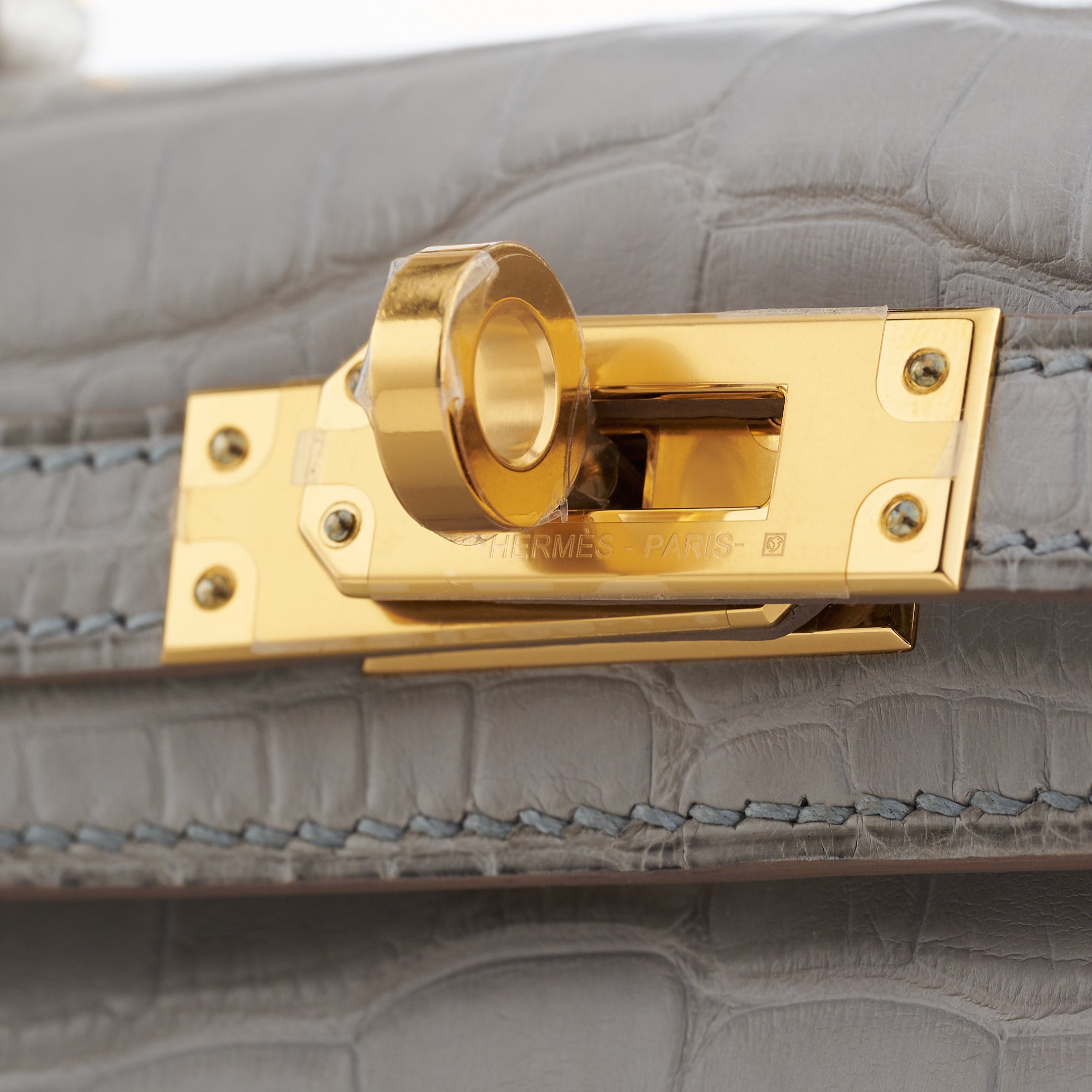 Hermès Kelly Mini Alligator Gris Perle Matte Gold Hardware