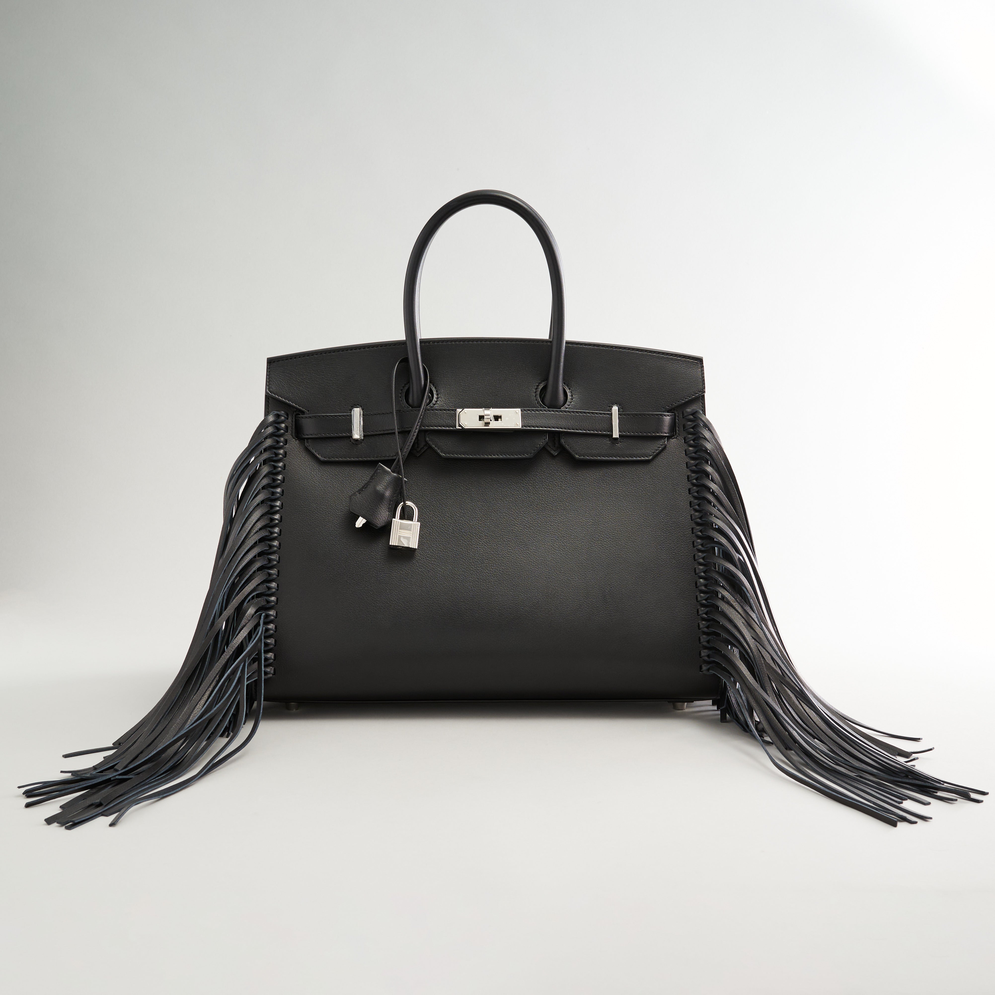 Hermès Birkin Anate Fringe 35 Black Palladium Hardware