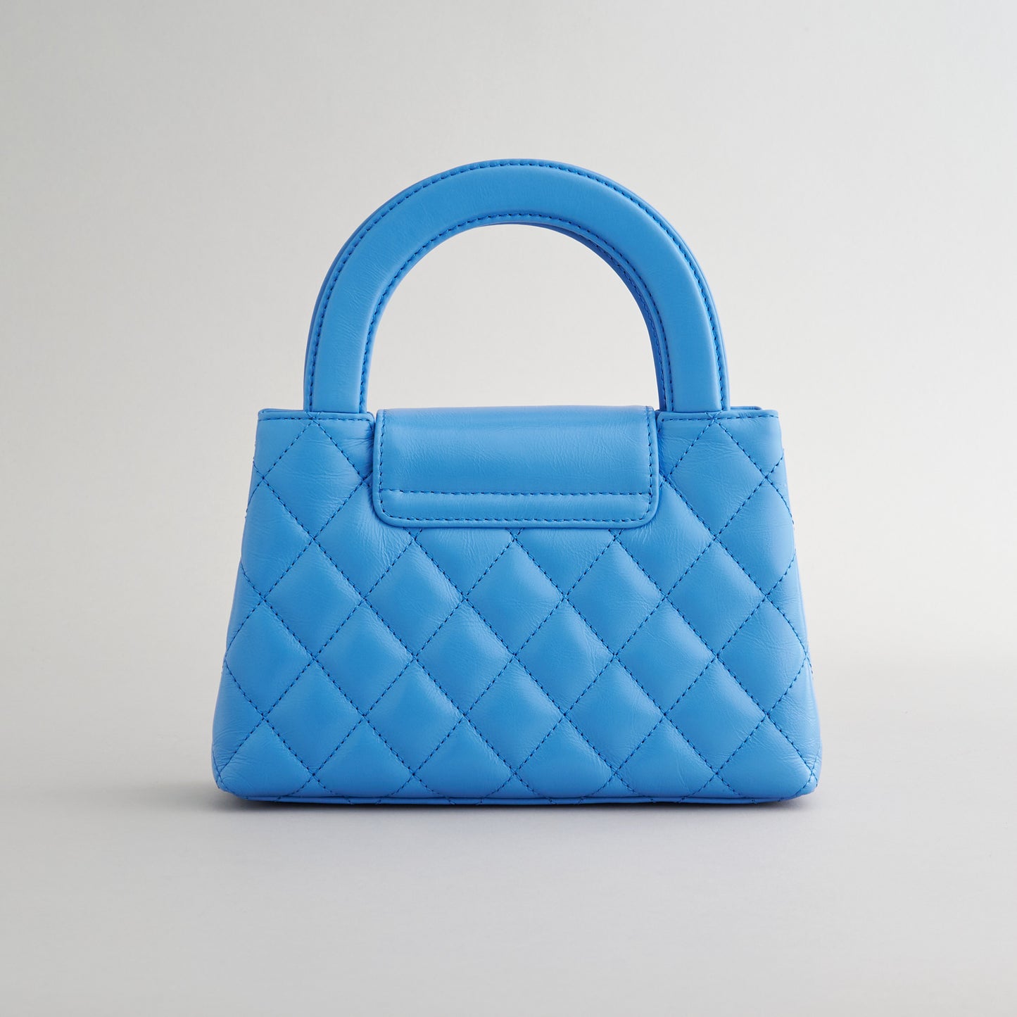 Chanel Shopping Bag Mini Calfskin Blue Gold Hardware