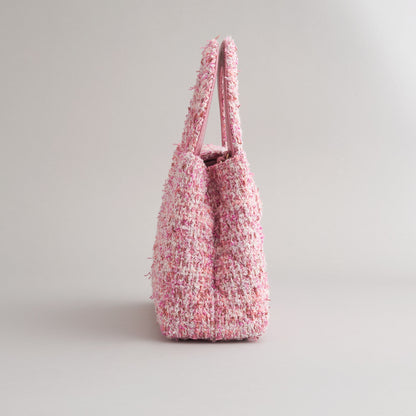 Chanel Shopping Bag Mini 6 Tweed Pink/Ecru Gold Hardware