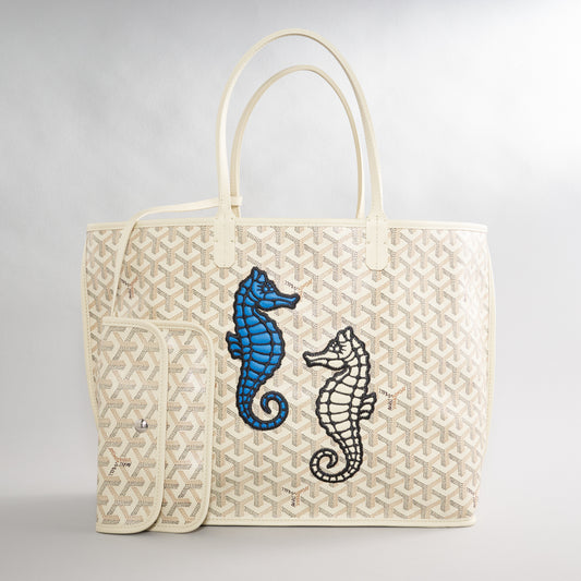 Goyard Anjou Tote PM White Seahorse Limited Edition