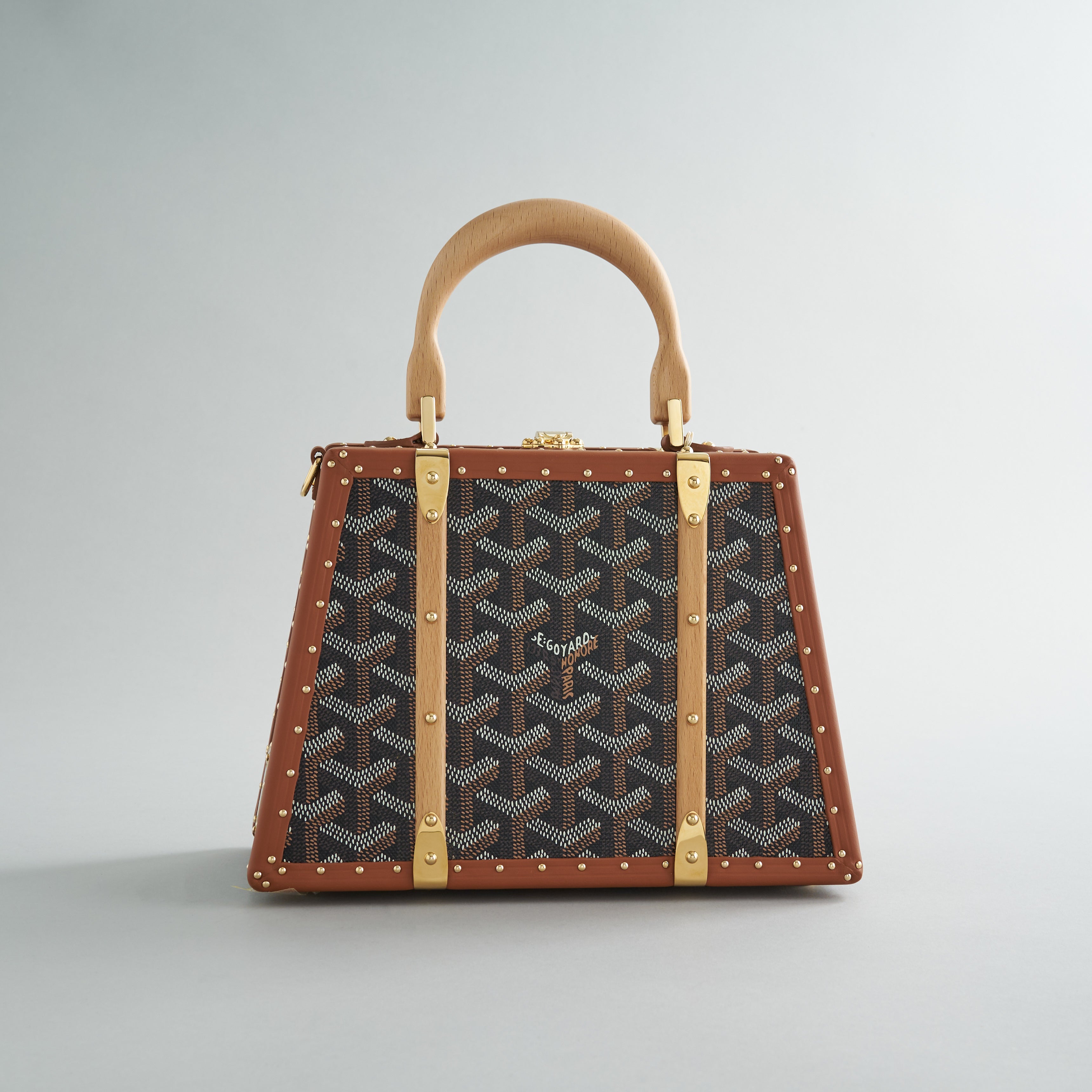 Goyard Saigon Trunk Bag Mini Black/Tan Gold Hardware