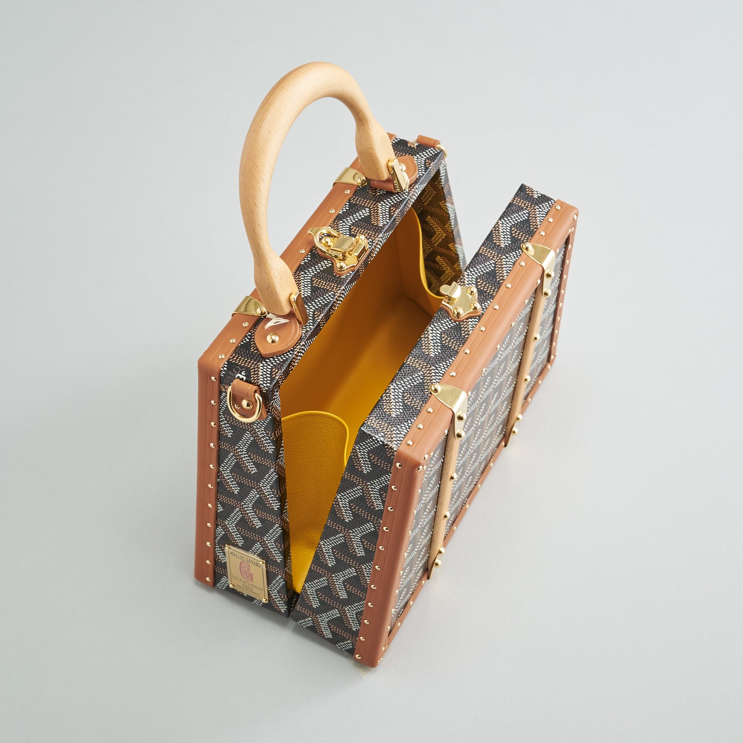 Goyard Saigon Trunk Bag Mini Black/Tan Gold Hardware