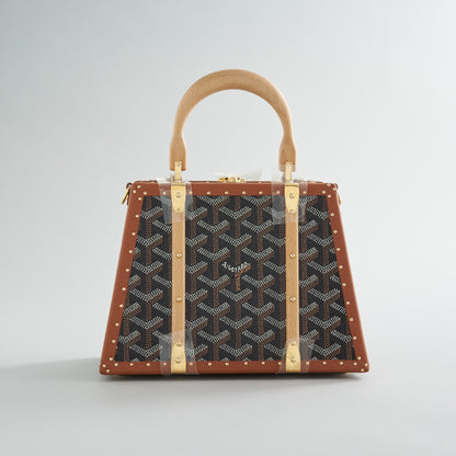 Goyard Saigon Trunk Bag Mini Black/Tan Gold Hardware