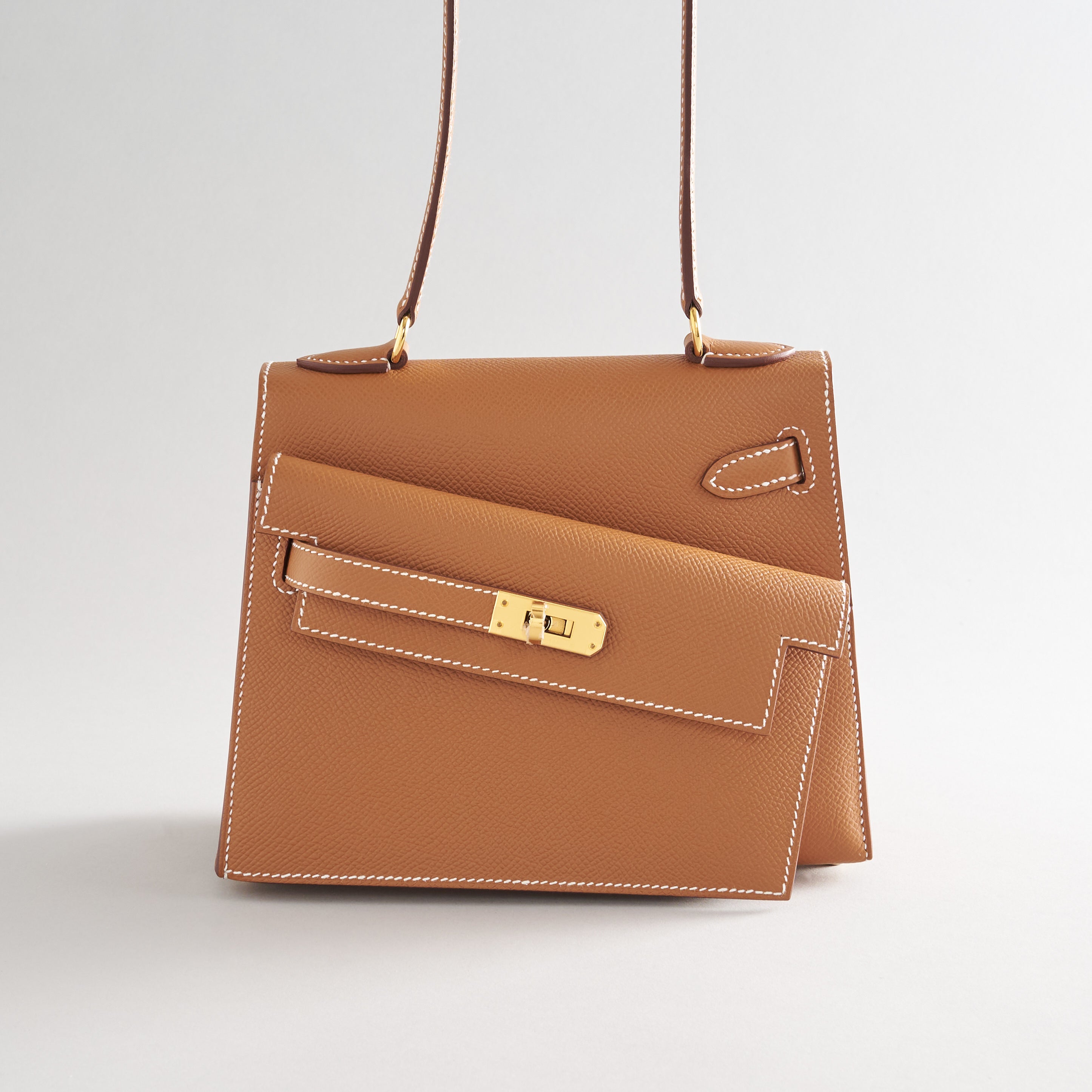 Hermès Kelly en Desordre 20 Gold Epsom Gold Hardware Sellier