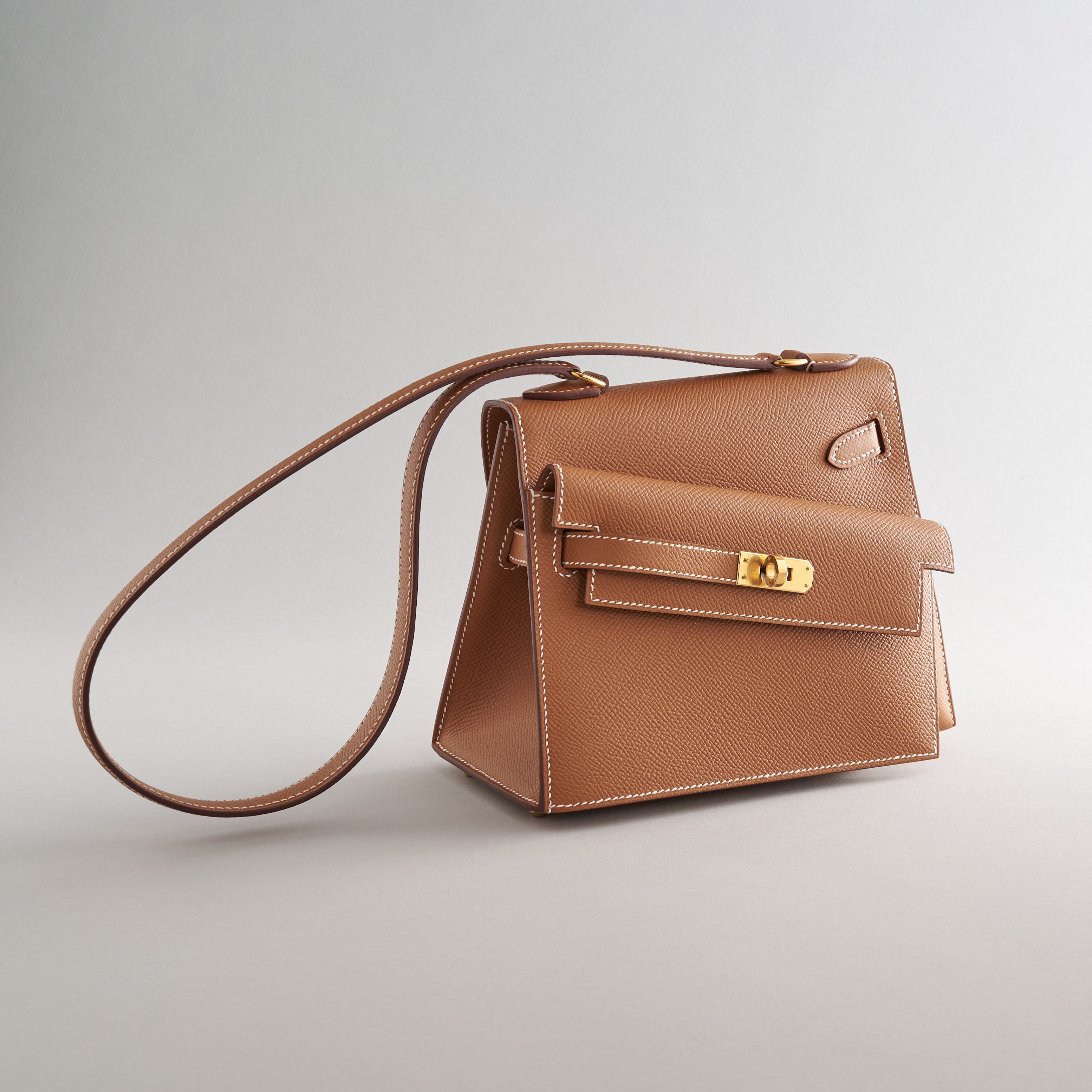 Hermès Kelly en Desordre 20 Gold Epsom Sellier Gold Hardware