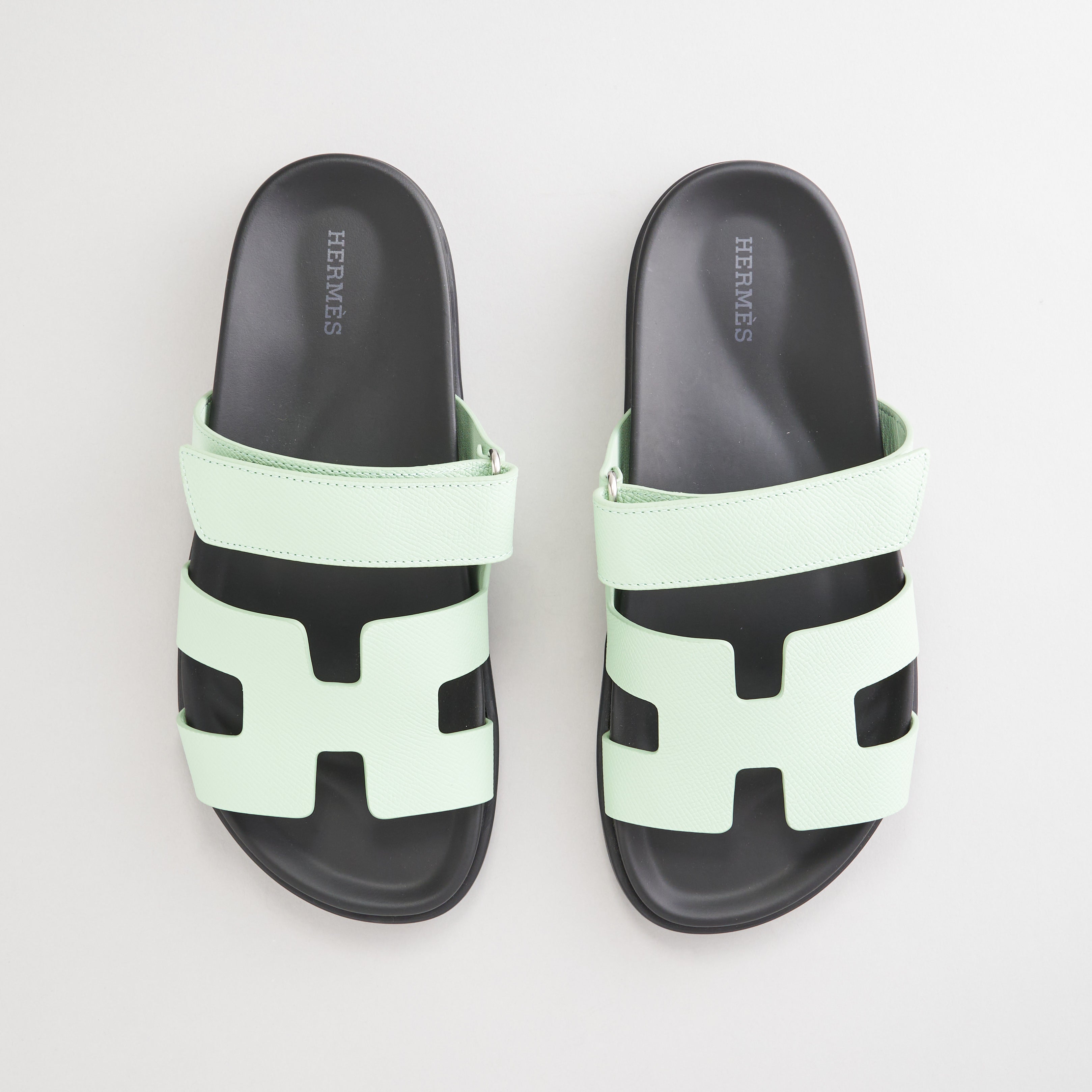 Hermès Chypre Sandals Epsom Vert Jade