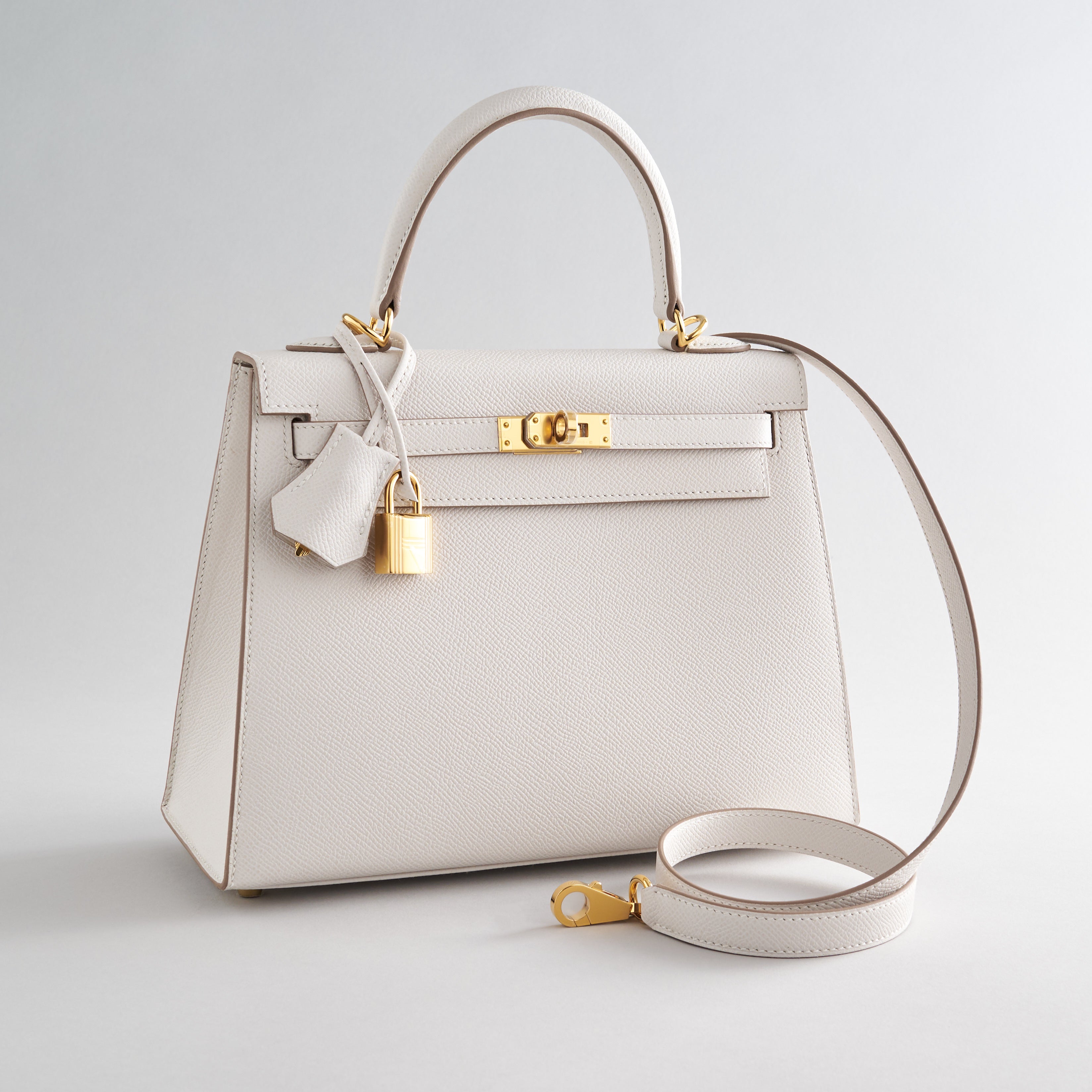 Hermès Kelly 25 Epsom Gris Pale Gold Hardware