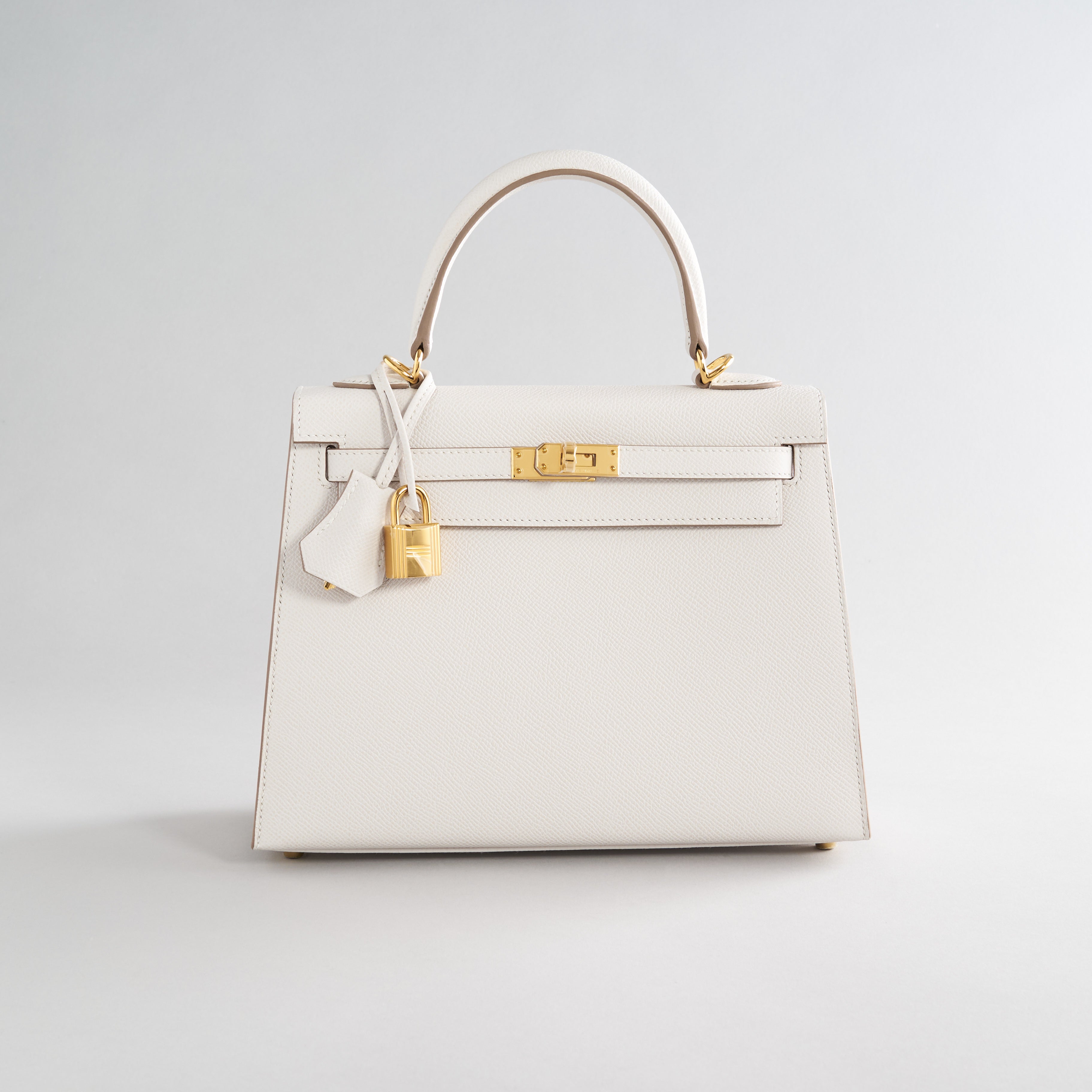 Hermès Kelly 25 Epsom Gris Pale Gold Hardware