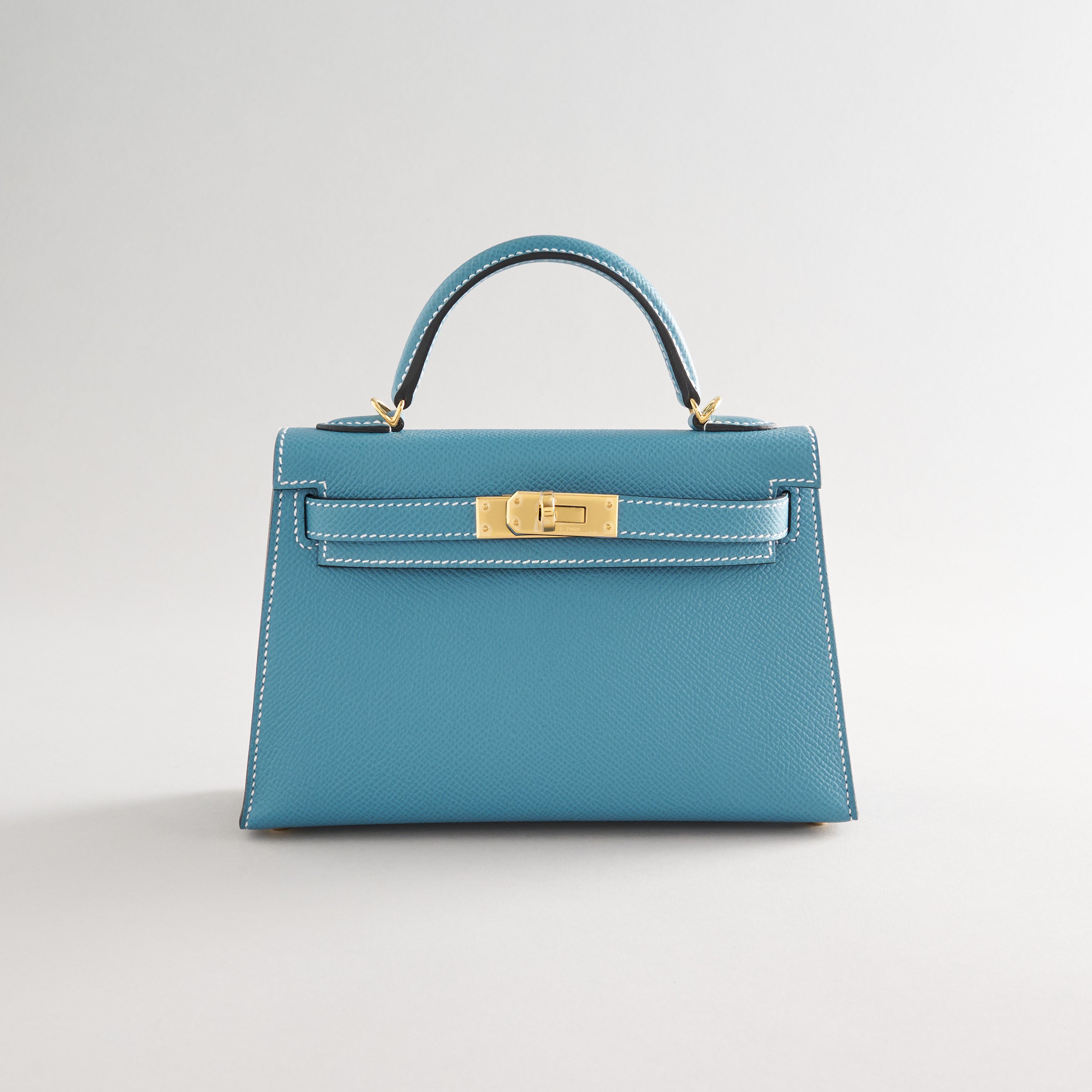 Hermès Kelly Mini Epsom New Blue Jean Gold Hardware Sellier