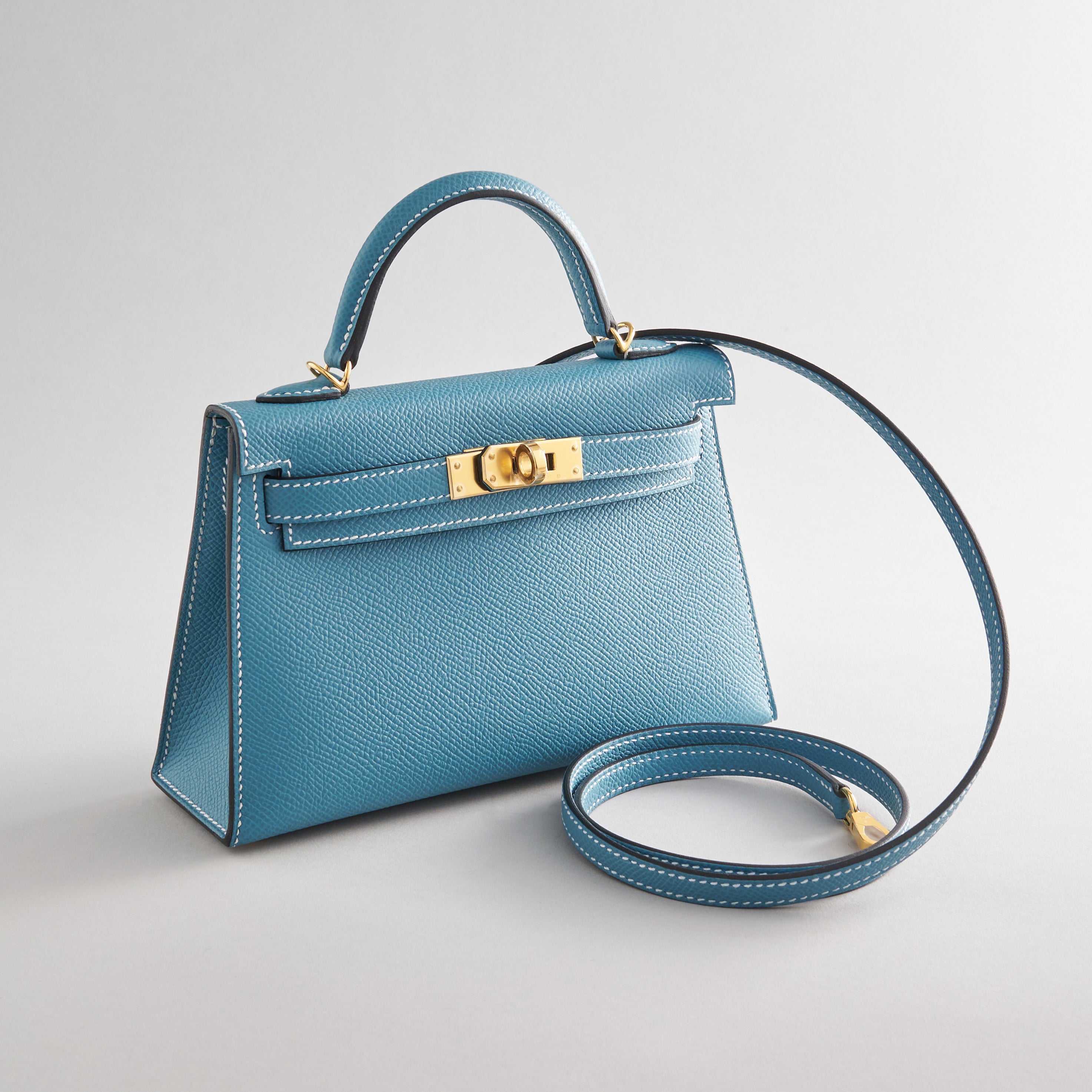 Hermès Kelly Mini Epsom New Blue Jean Gold Hardware Sellier – eliteUSA