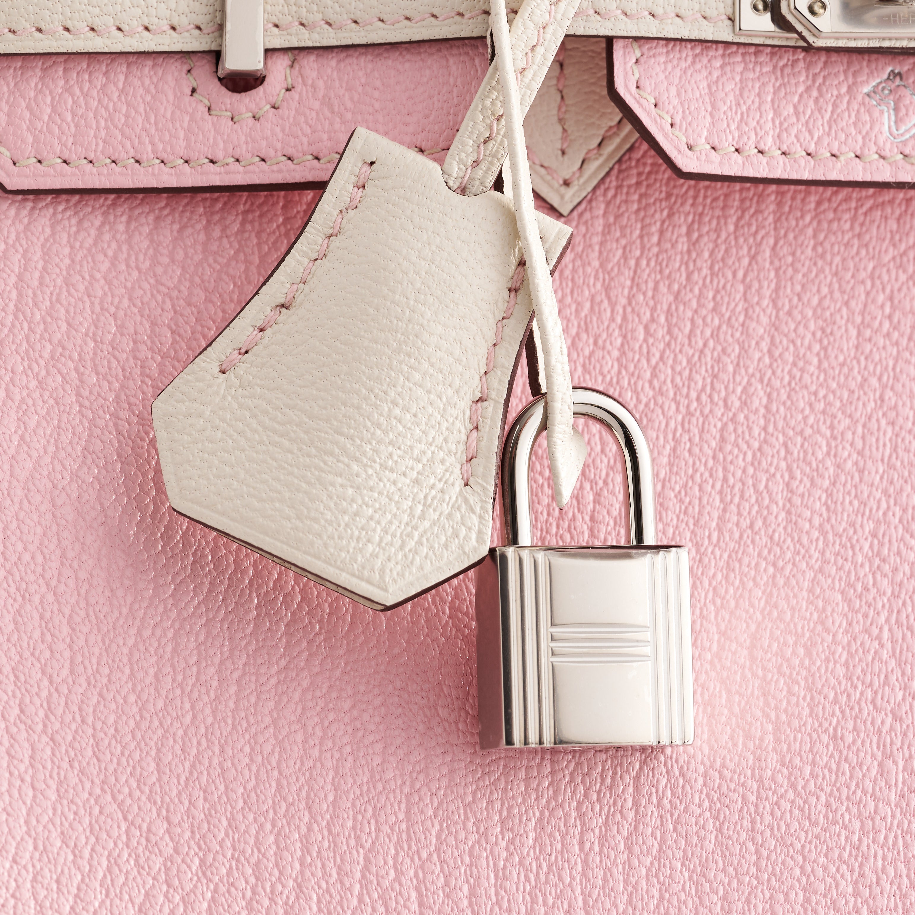 Hermès Birkin 25 Chevre Rose Sakura / Nata Palladium Hardware HSS