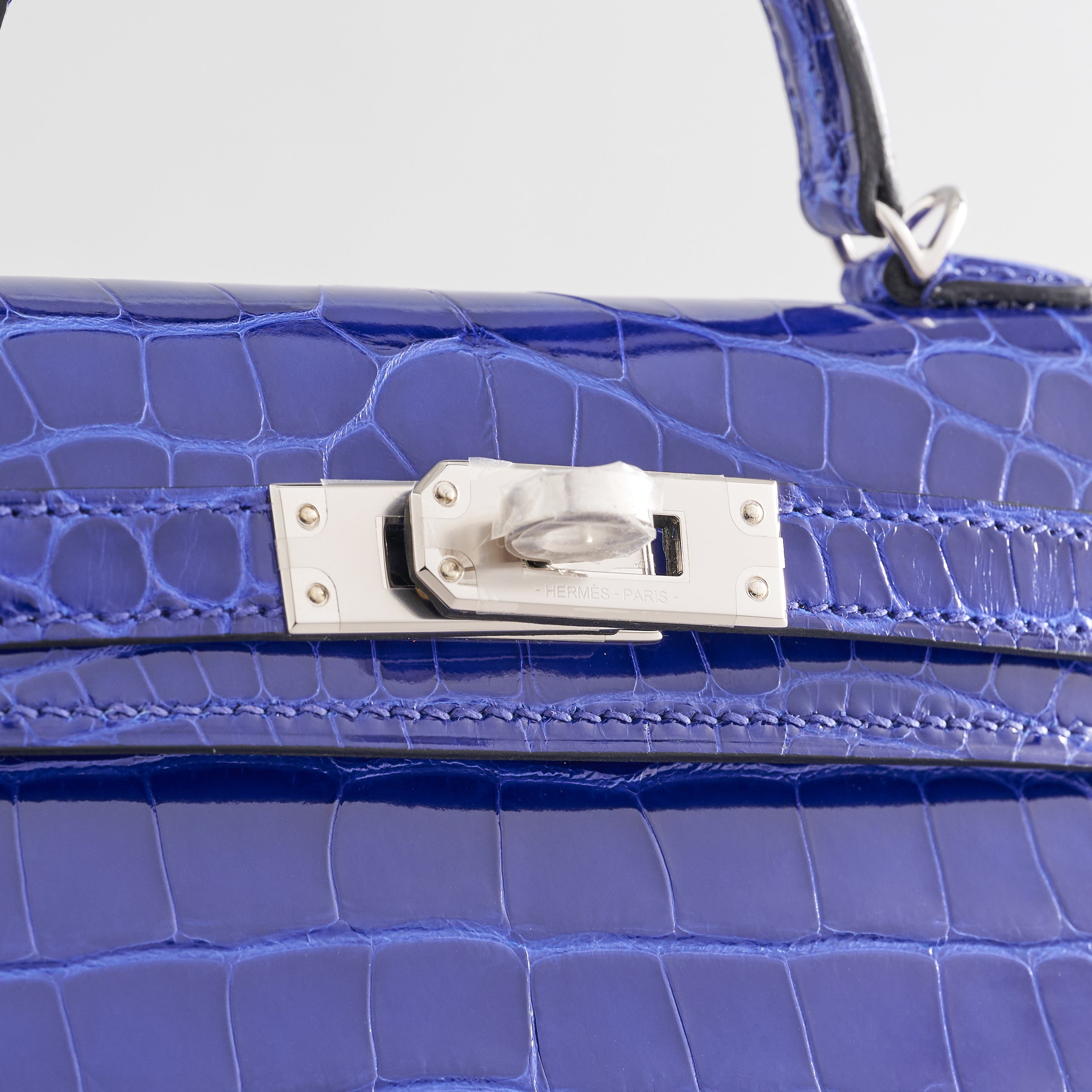 Hermès Kelly Mini Alligator Blue Electric Palladium Hardware