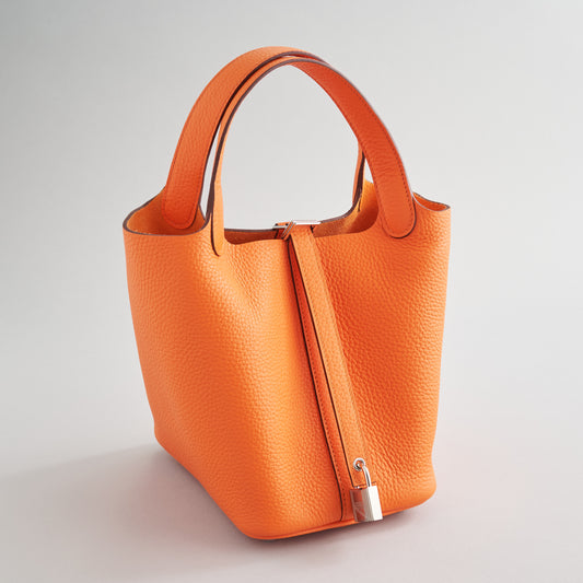 Hermès Picotin Lock 18 Orange Minium Clemence Palladium Hardware