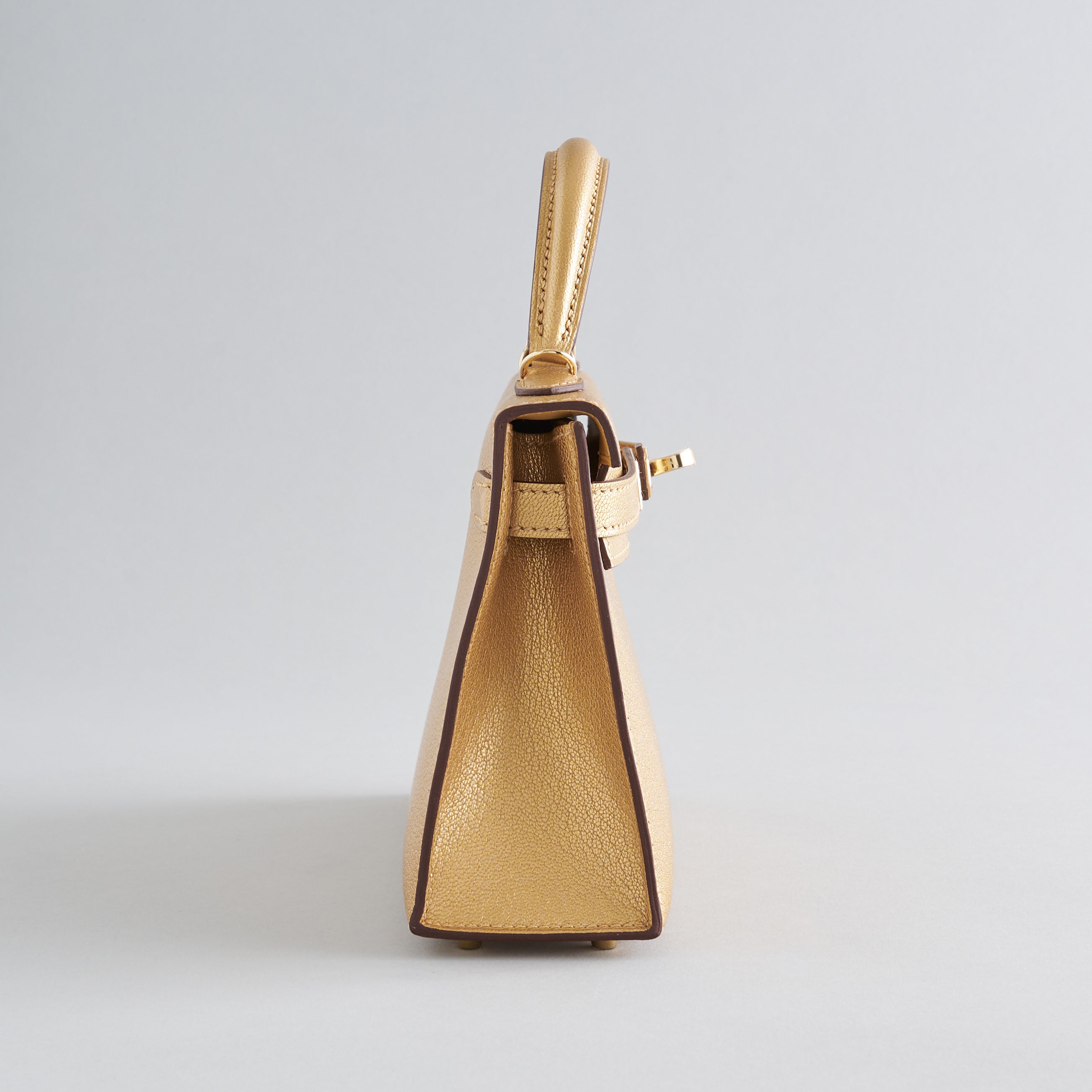 Hermès Kelly Mini Chamkilight Chevre Dore Permabrass Hardware