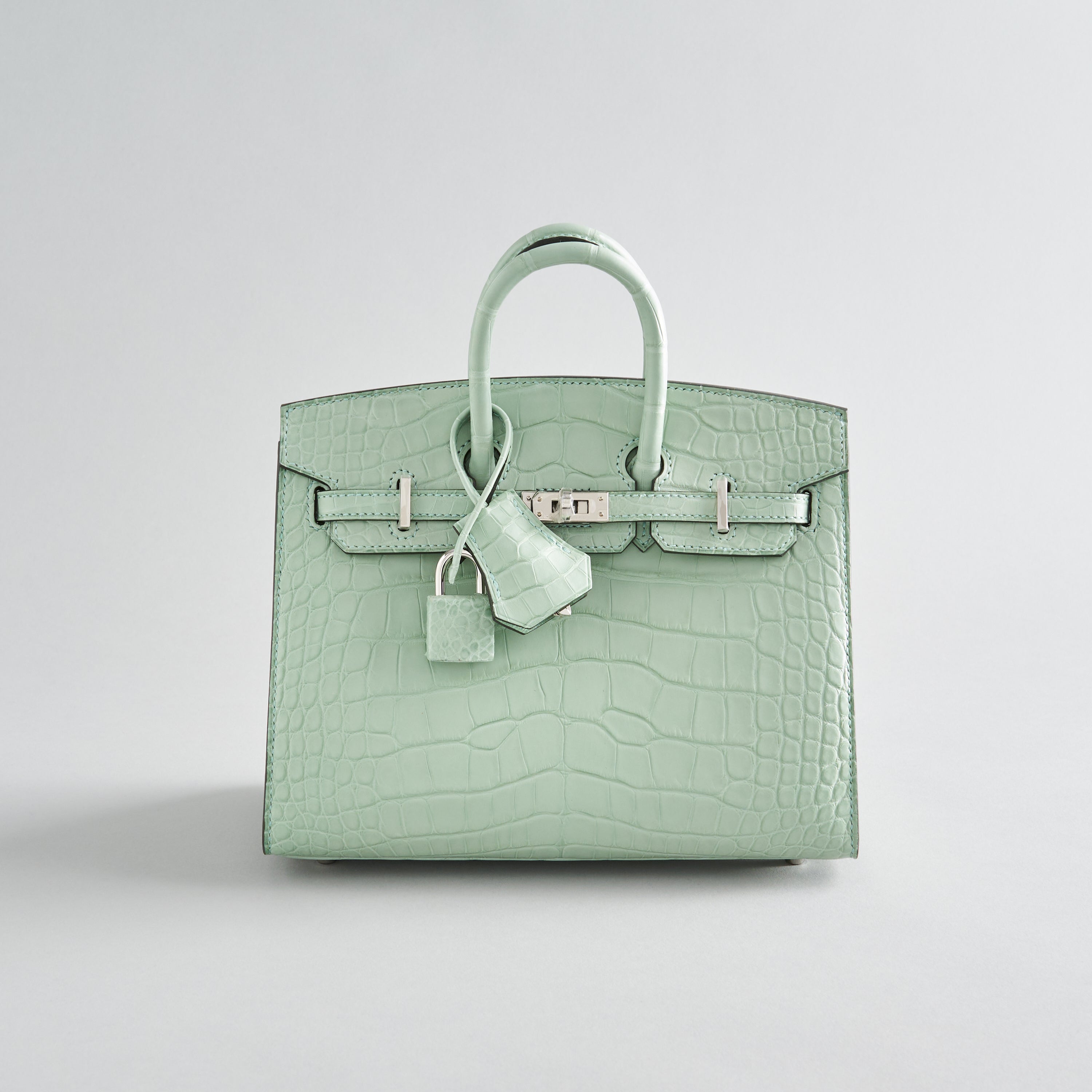 Hermès Birkin 20 Alligator Vert D'Eau Matte Sellier Palladium Hardware