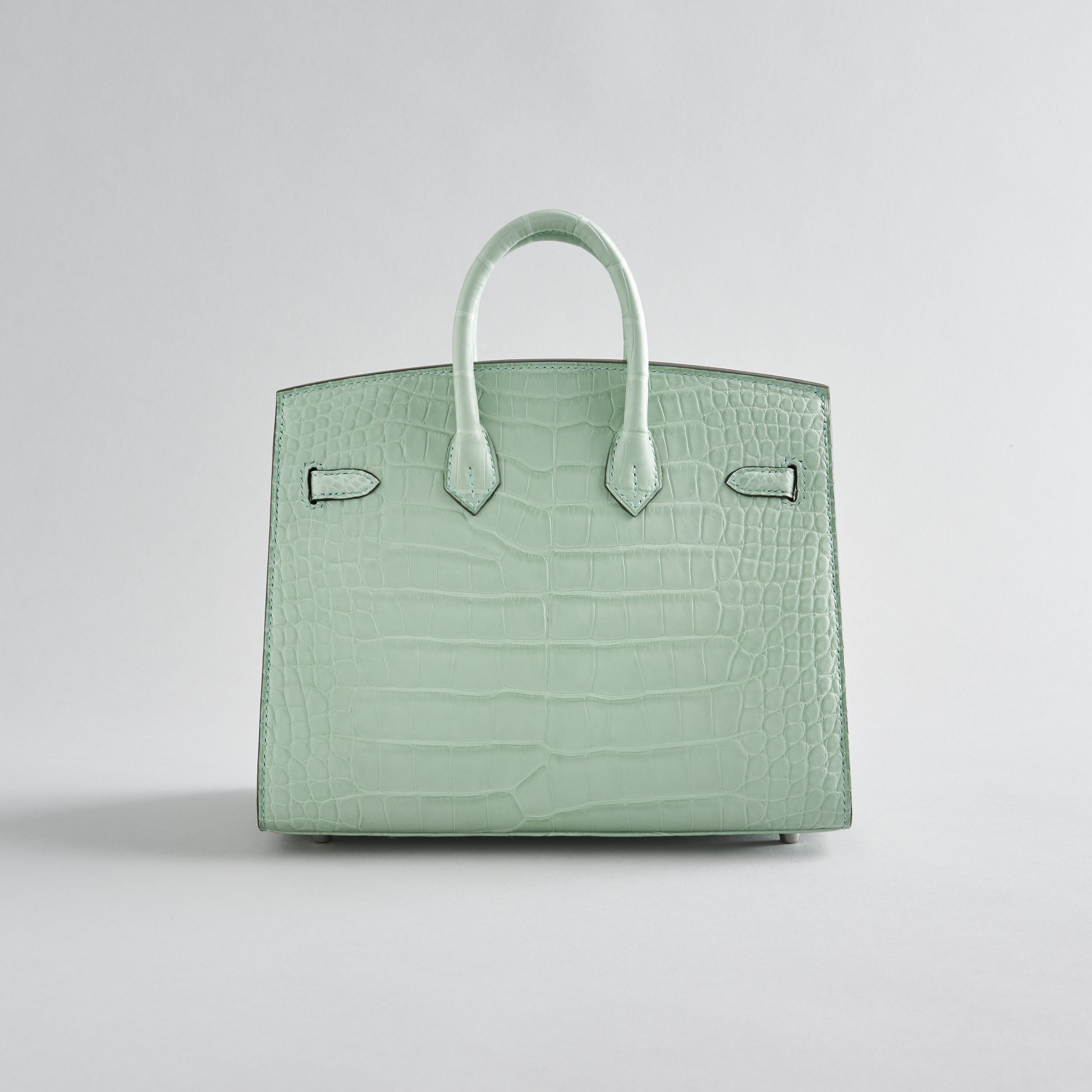 Hermès Birkin 20 Alligator Vert D'Eau Matte Sellier Palladium Hardware