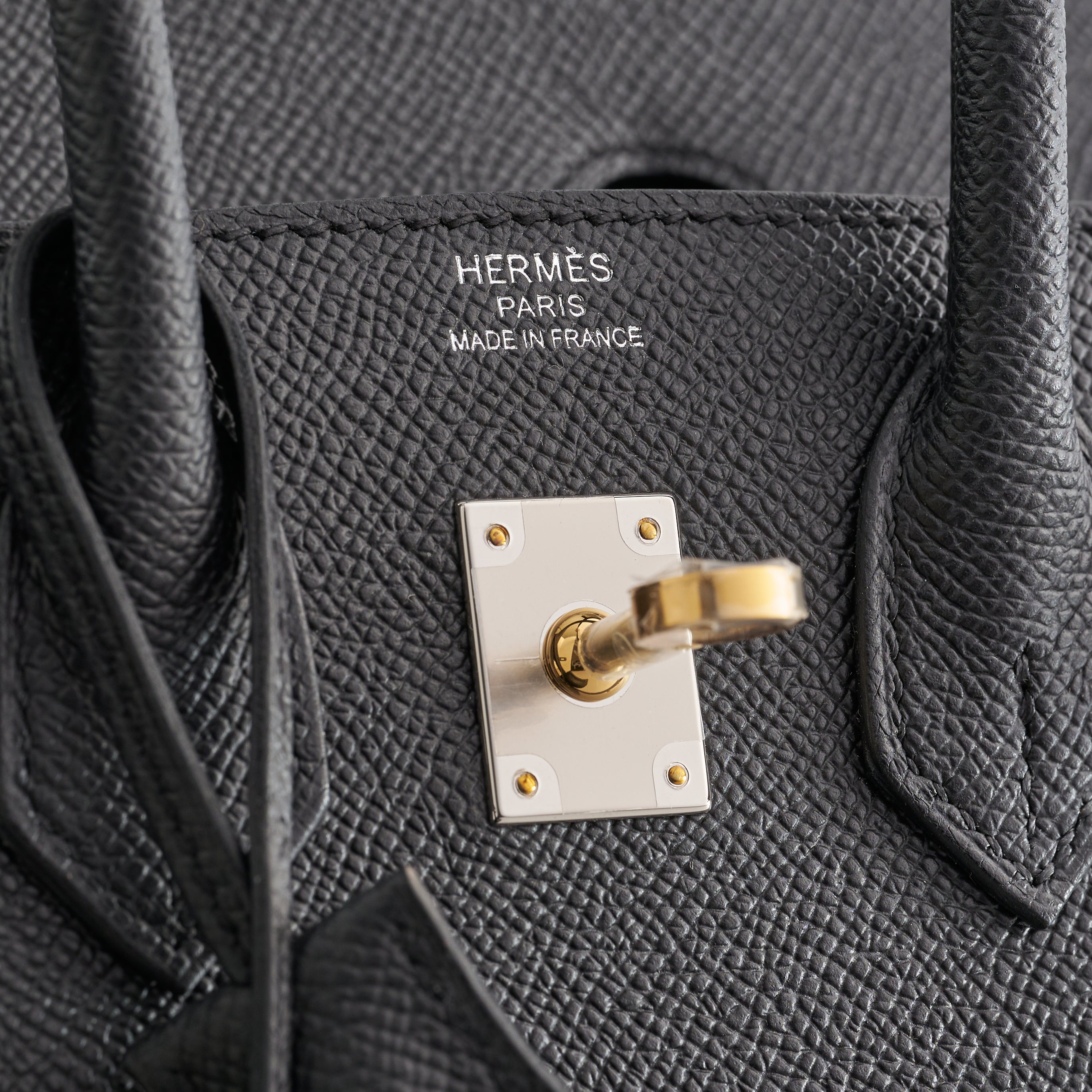 Hermès Birkin 25 Epsom Black Electrum Sellier