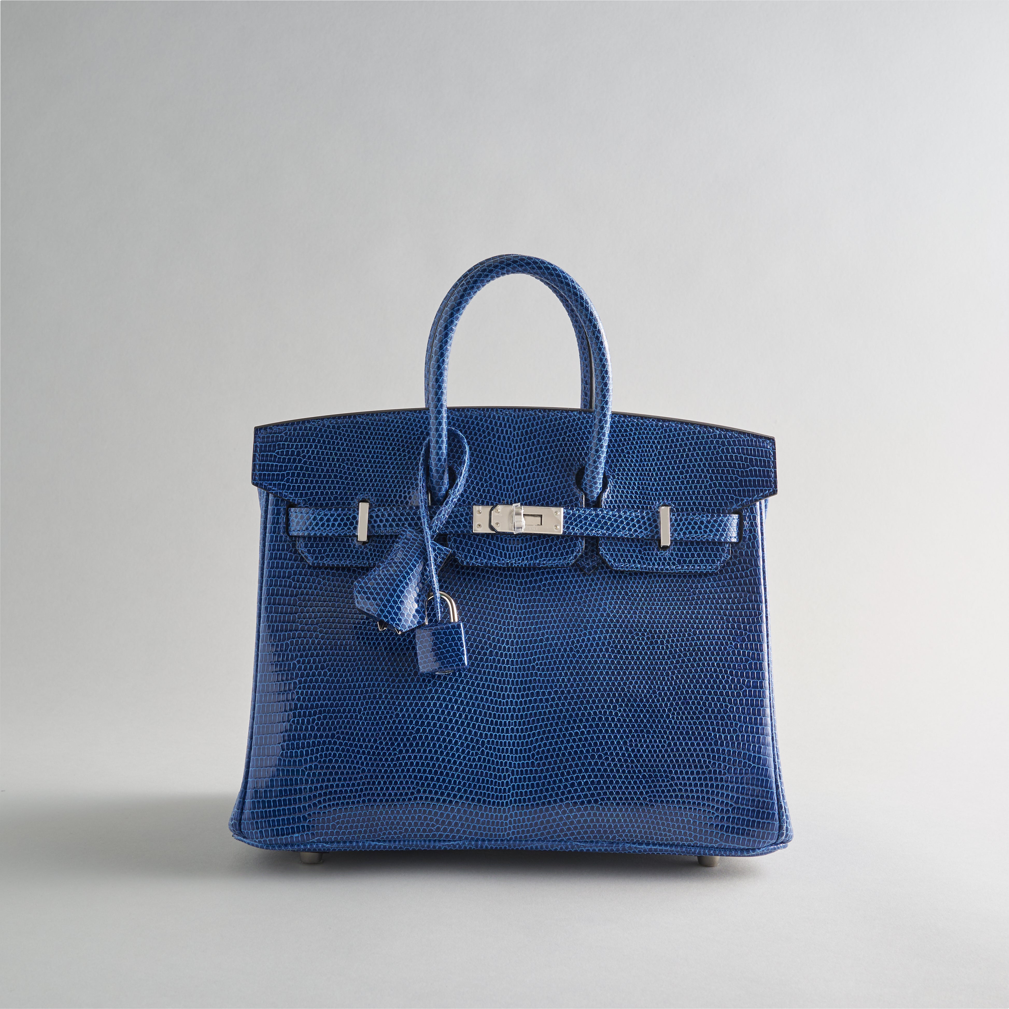 Hermès Birkin 25 Lizard Blue Sapphire Palladium Niloticus