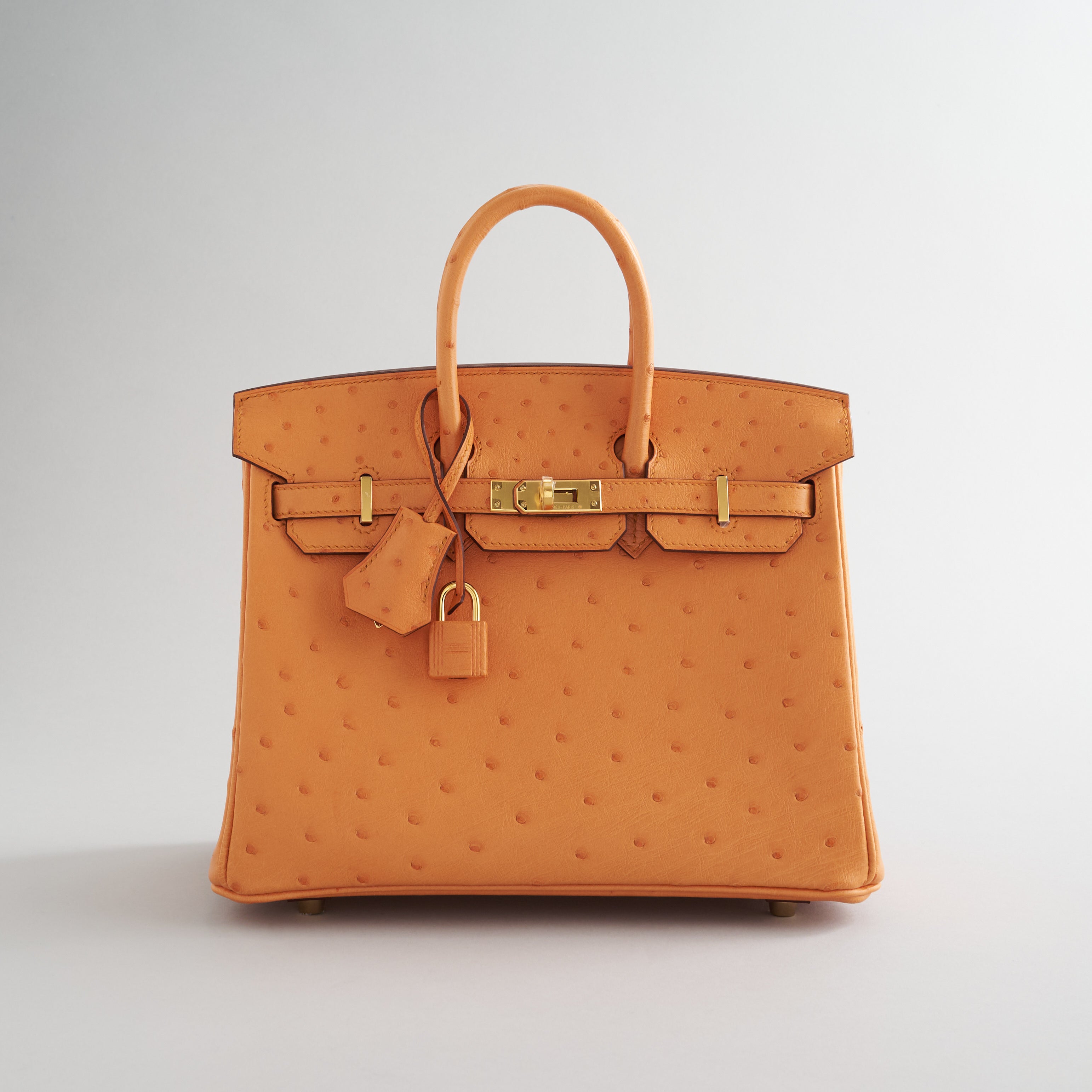 Hermès Birkin 25 Ostrich Apricot Gold Hardware