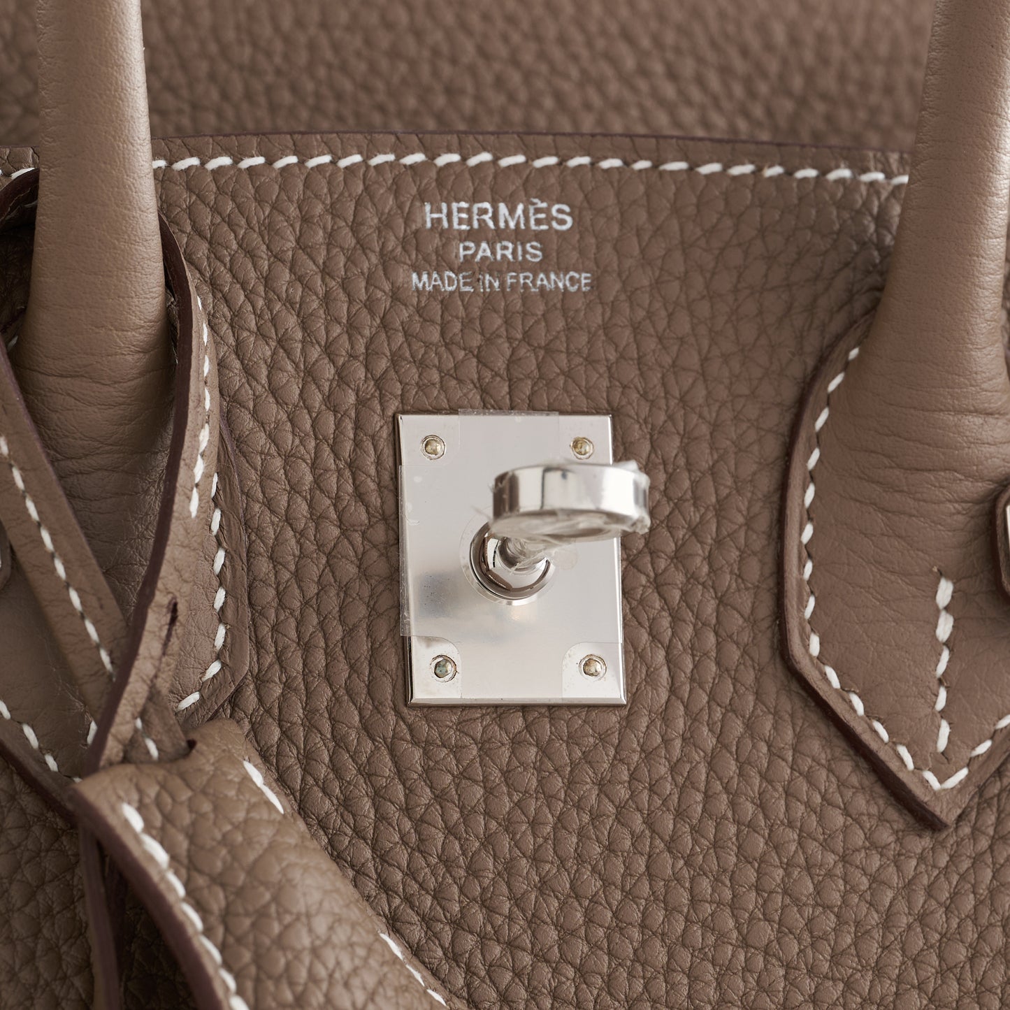 Hermès Birkin 25 Togo Etoupe Palladium Hardware Retourne
