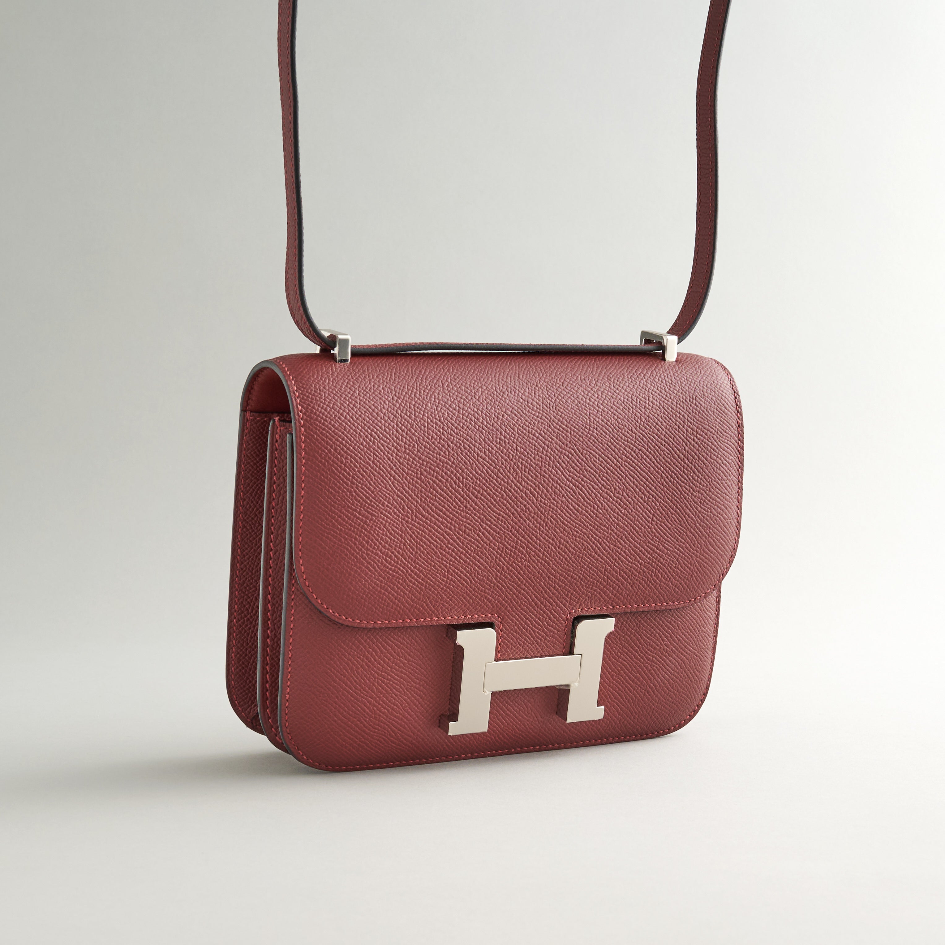 Hermes Constance 18 Epsom Rouge H Palladium Hardware