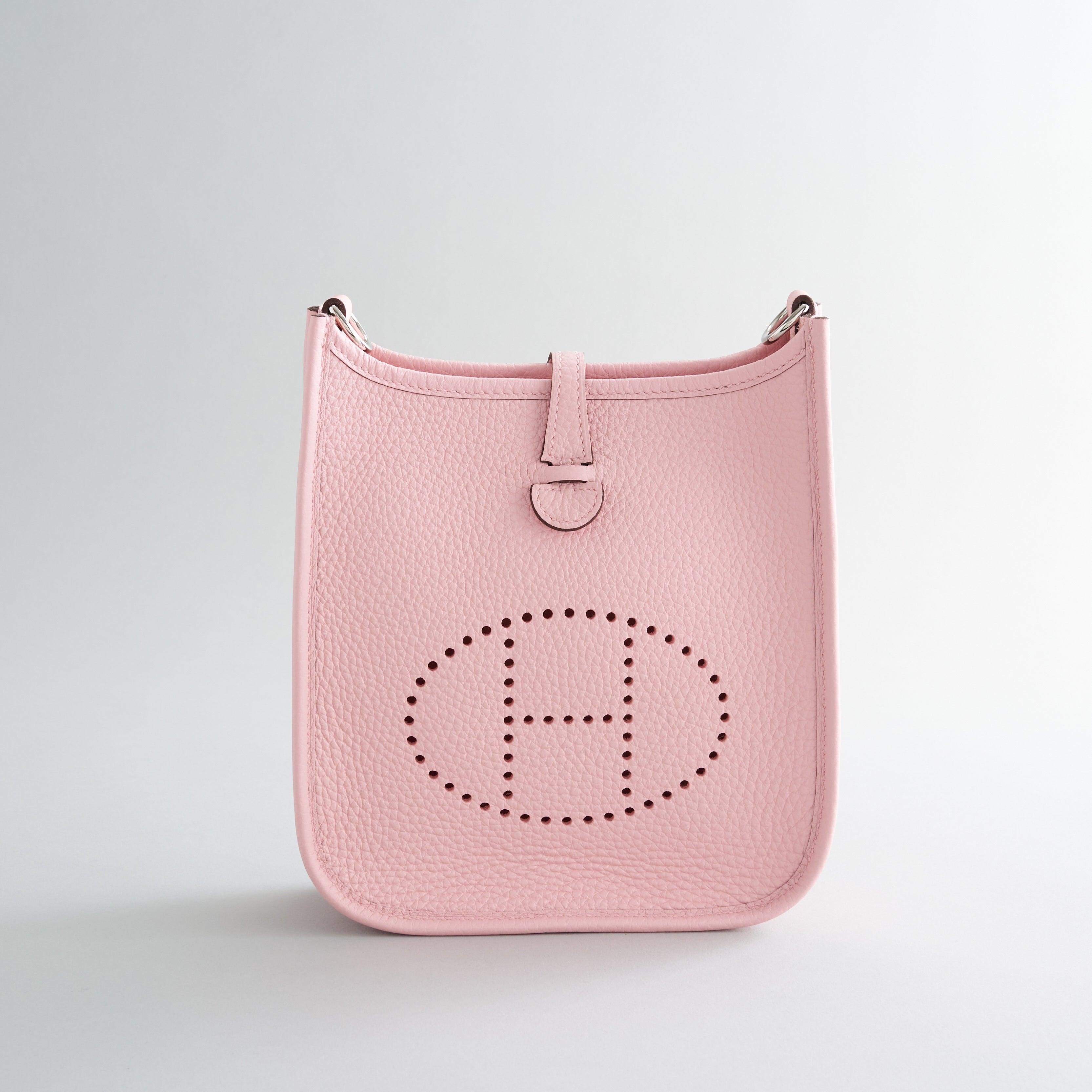 Hermes Evelyne Mini Clemence Rose Sakura Palladium Hardware