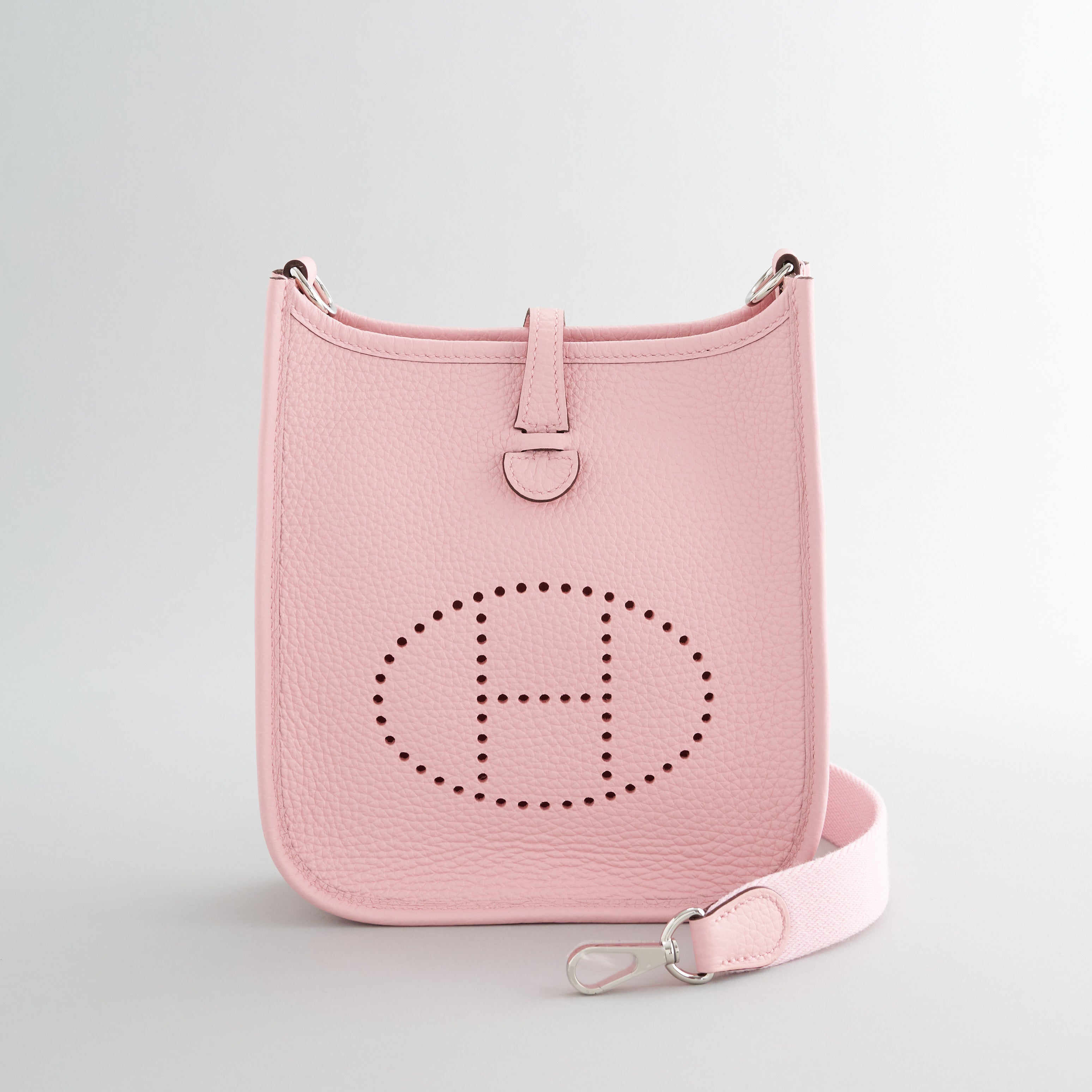 Hermès Evelyne Mini Clemence Rose Sakura Palladium Hardware