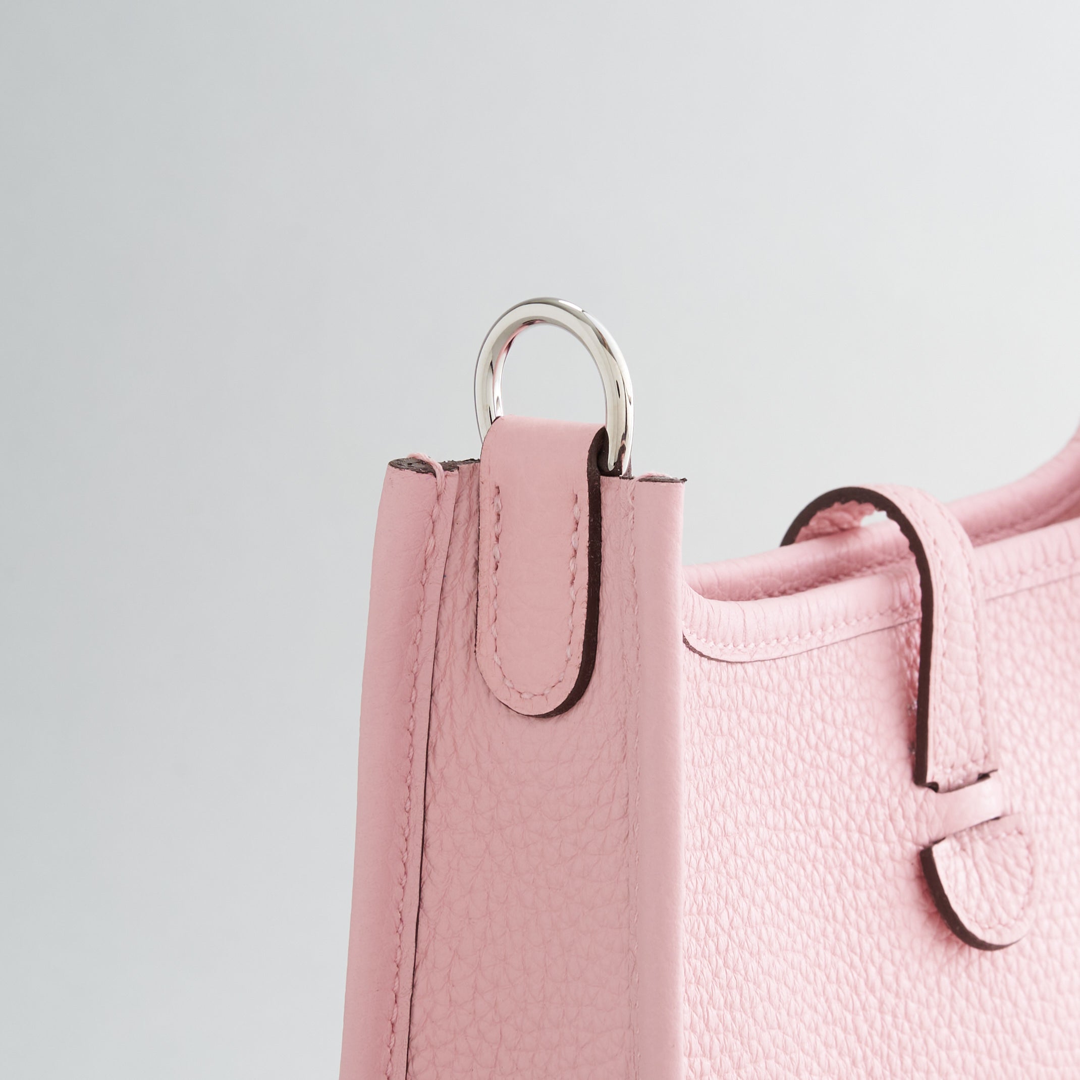 Hermes Evelyne Mini Clemence Rose Sakura Palladium Hardware