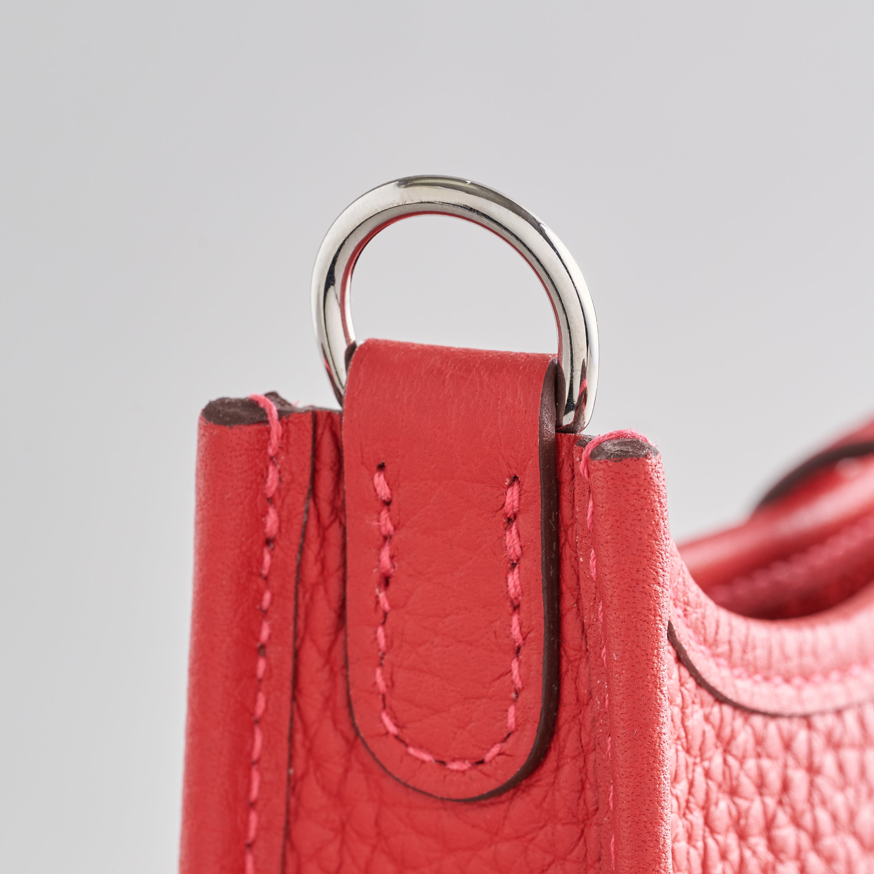 Hermès Evelyne Mini Taurillon Rouge Vermillion Palladium Hardware Amazone