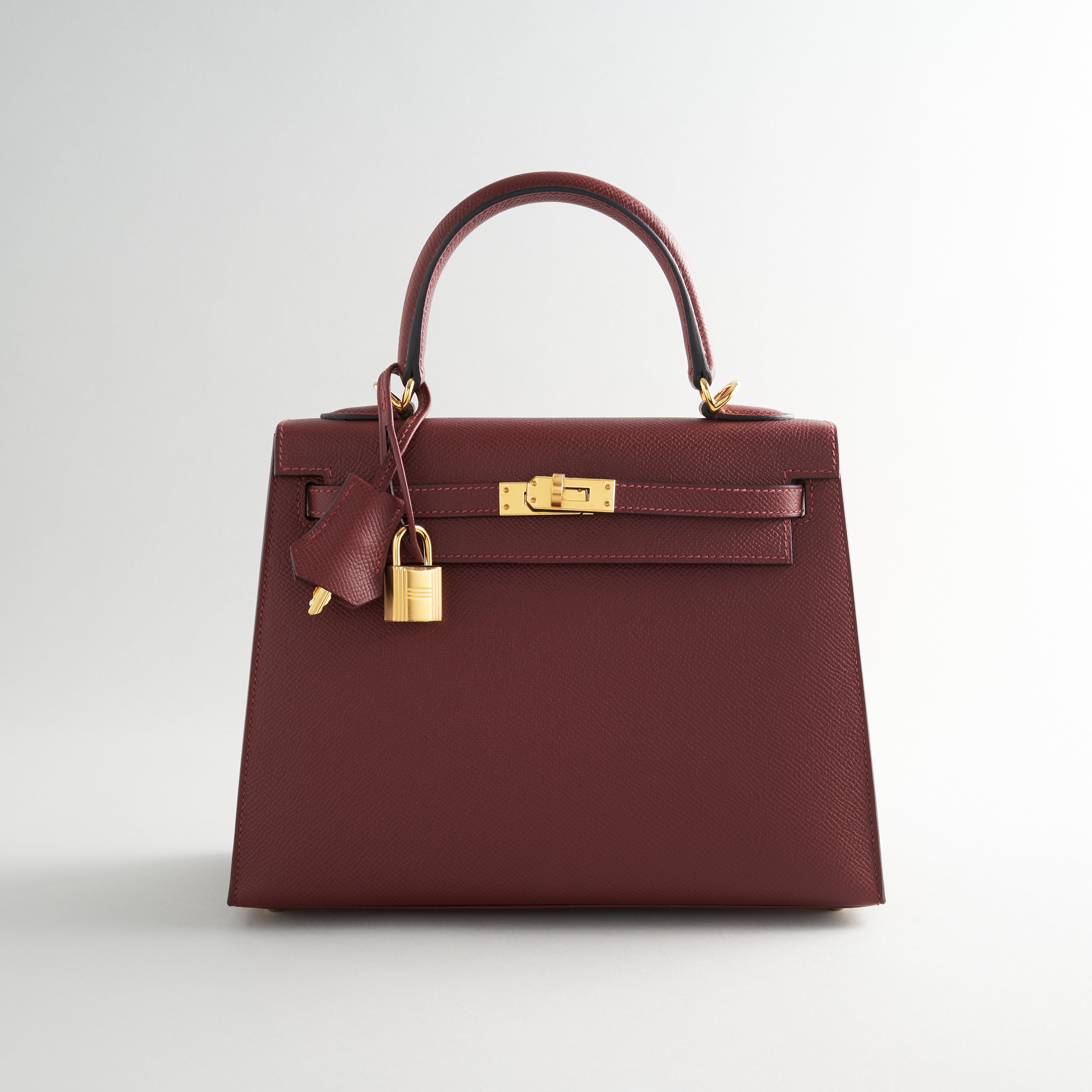 Hermès Kelly 25 Epsom Rouge H Sellier Gold Hardware