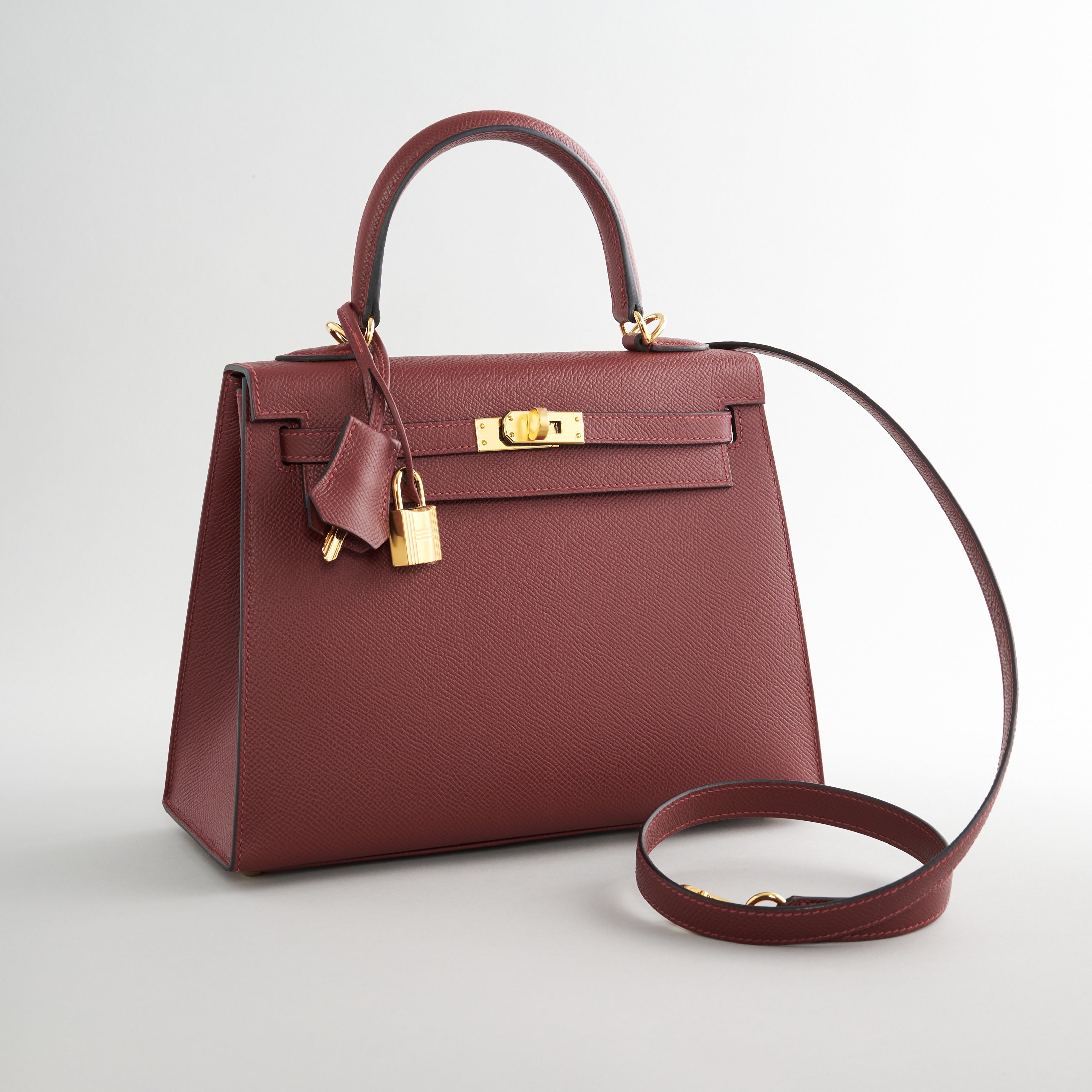 Hermès Kelly 25 Epsom Rouge H Gold Hardware Sellier