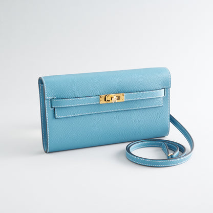 Hermès Kelly To Go Epsom Blue Jean Gold Hardware