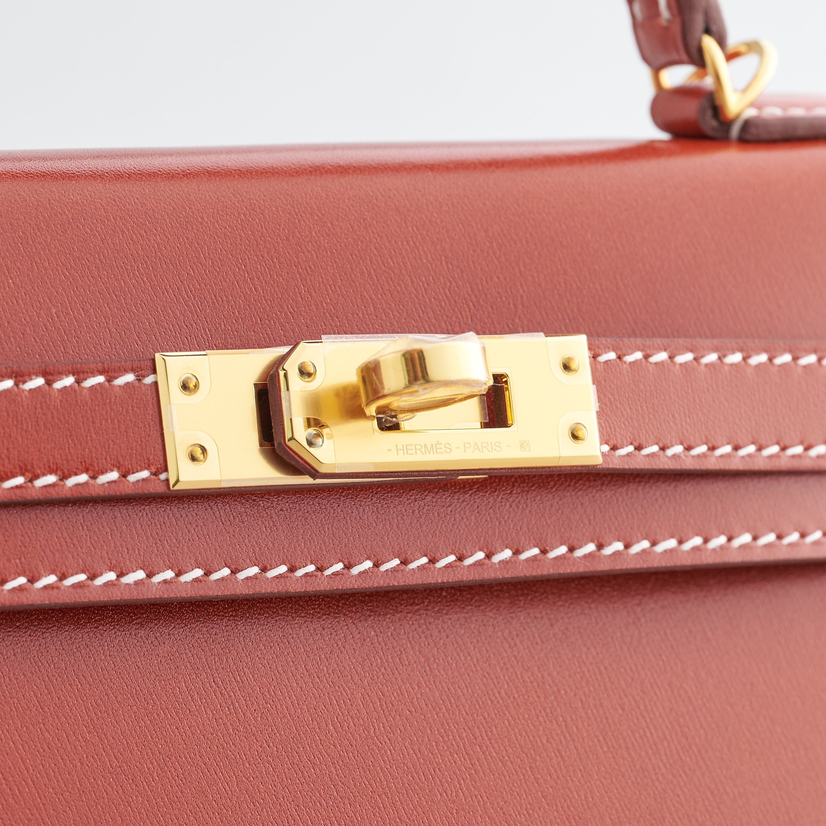 Hermès Kelly Mini Box Calf Brique Sellier Gold Hardware Sellier