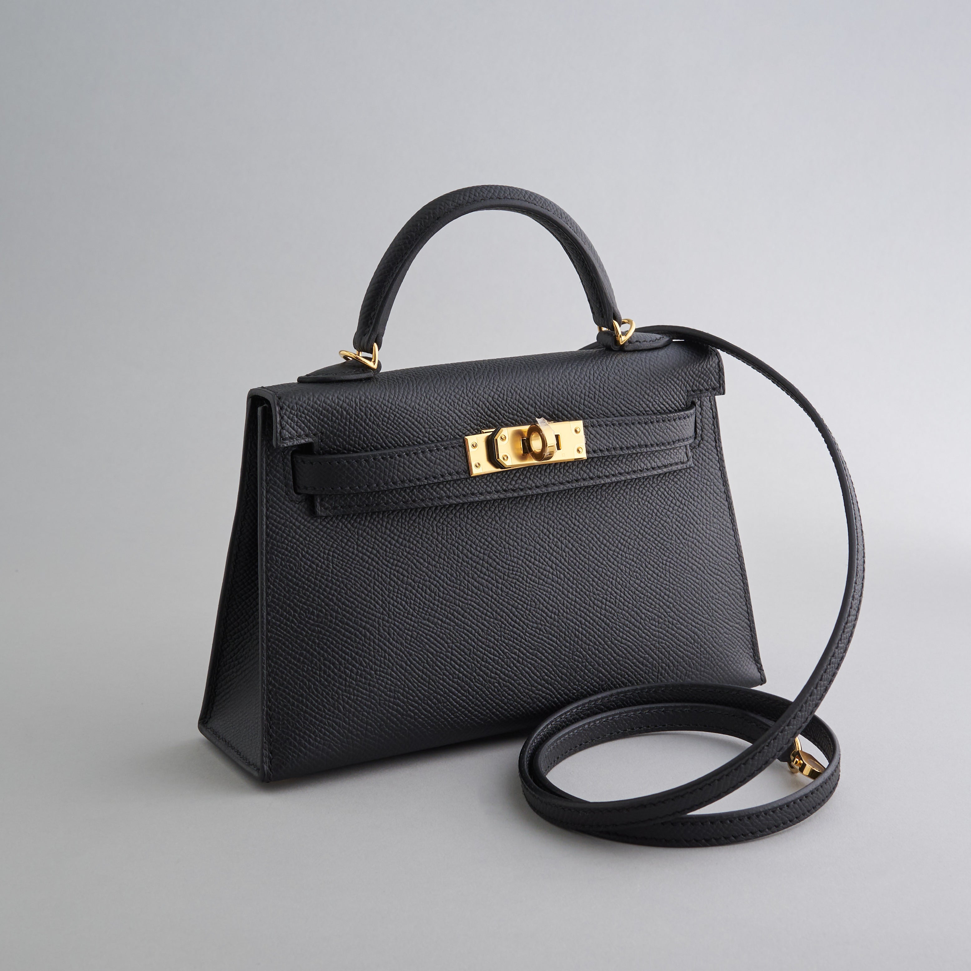 Hermès Kelly Mini Epsom Sellier Black Gold Hardware