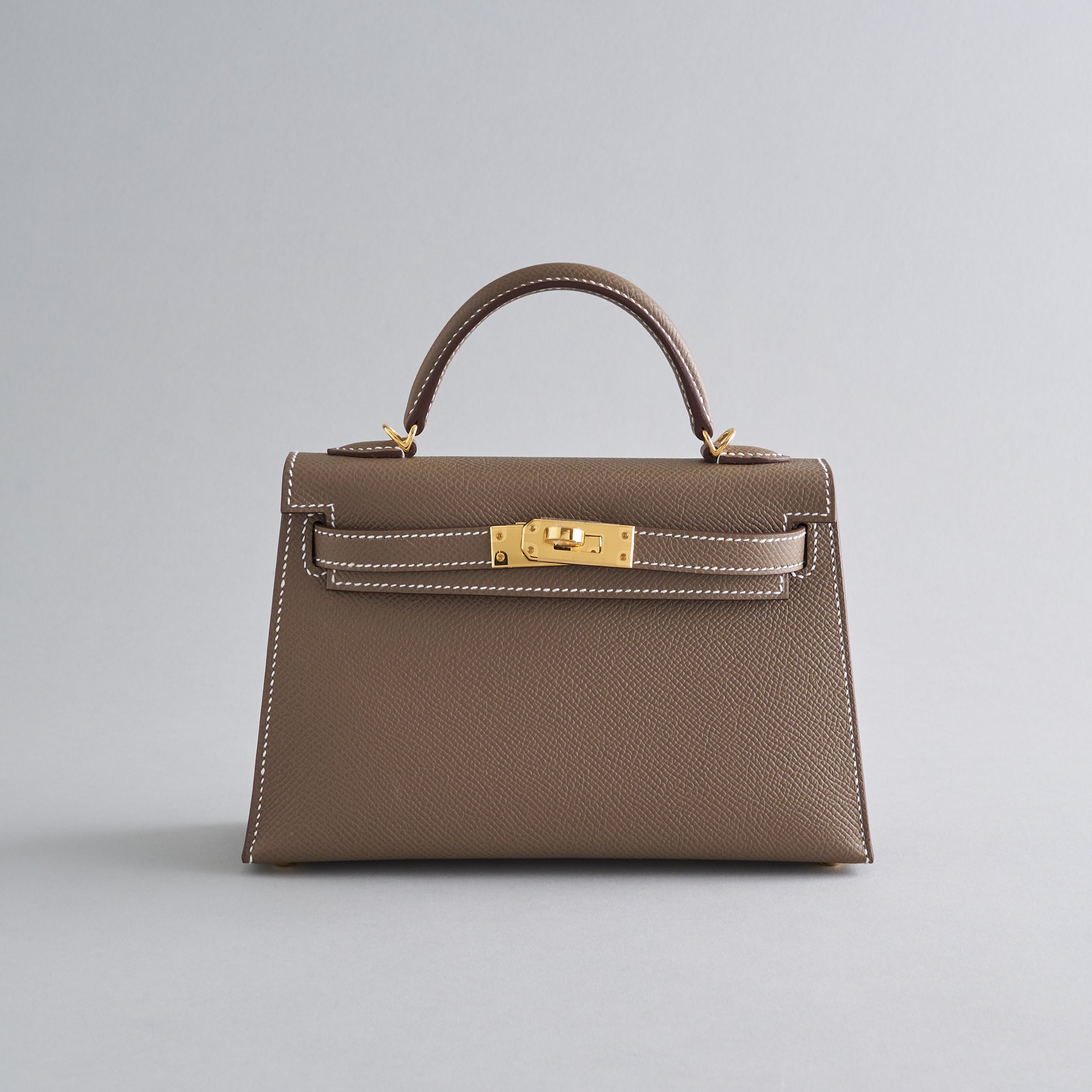 Hermès Kelly Mini Epsom Sellier Etoupe Gold Hardware