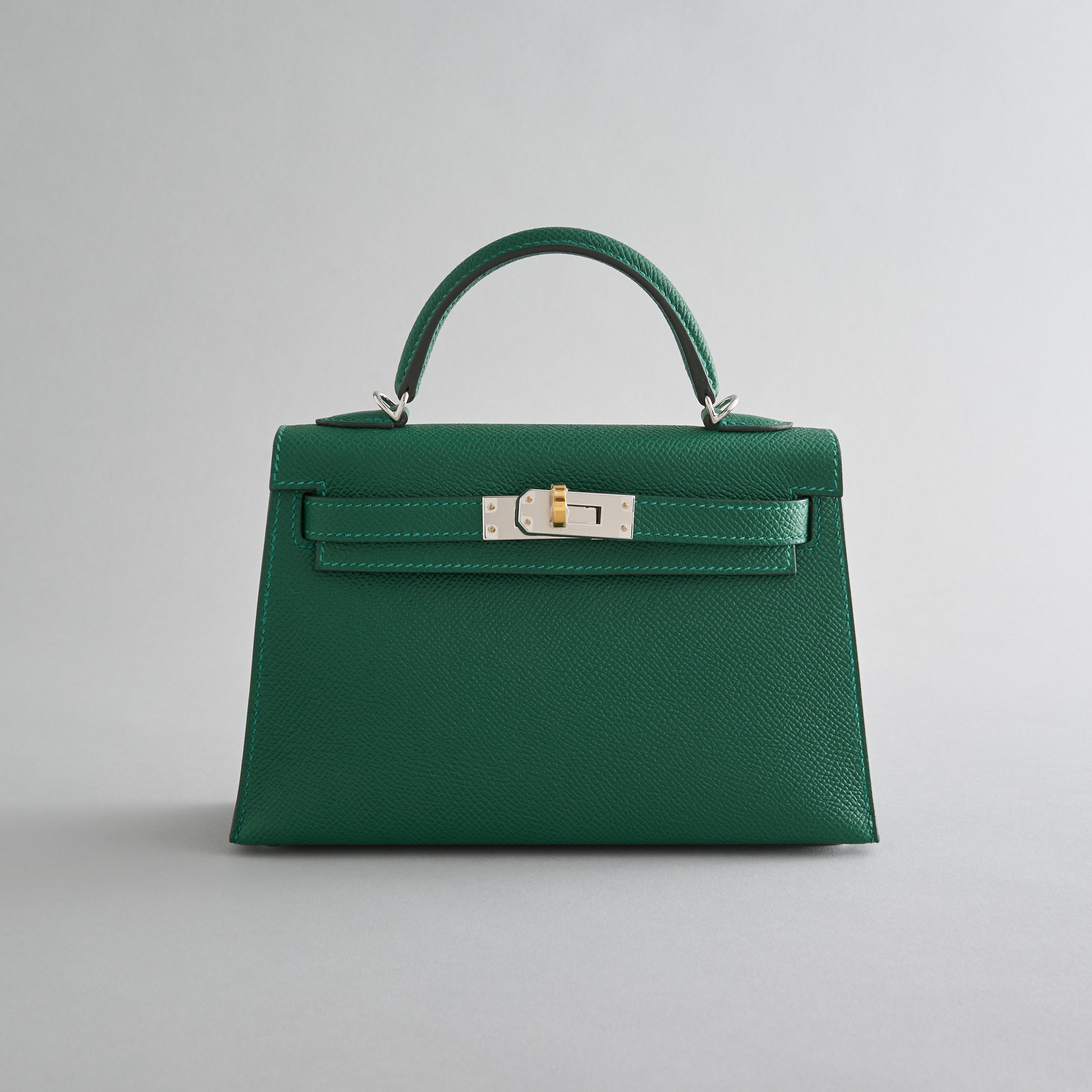 Hermès Kelly Mini Epsom Vert Moyen Electrum Sellier