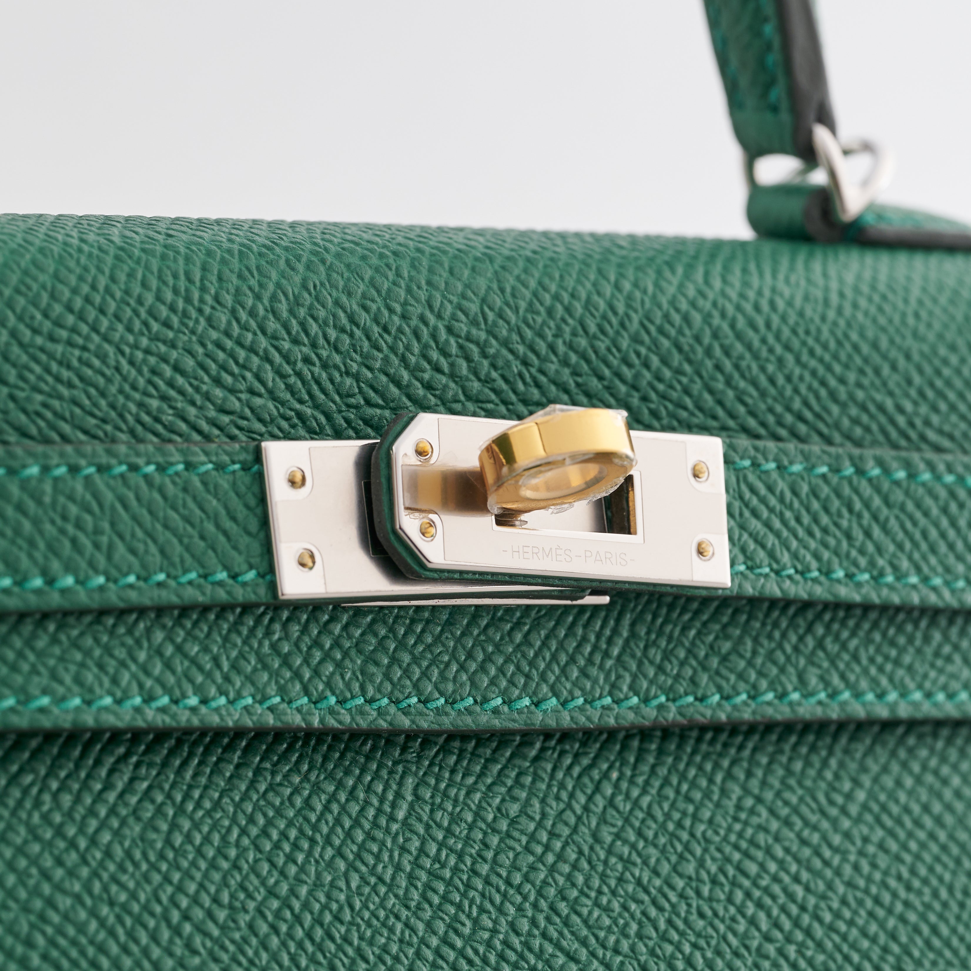 Hermès Kelly Mini Epsom Vert Moyen Electrum Sellier