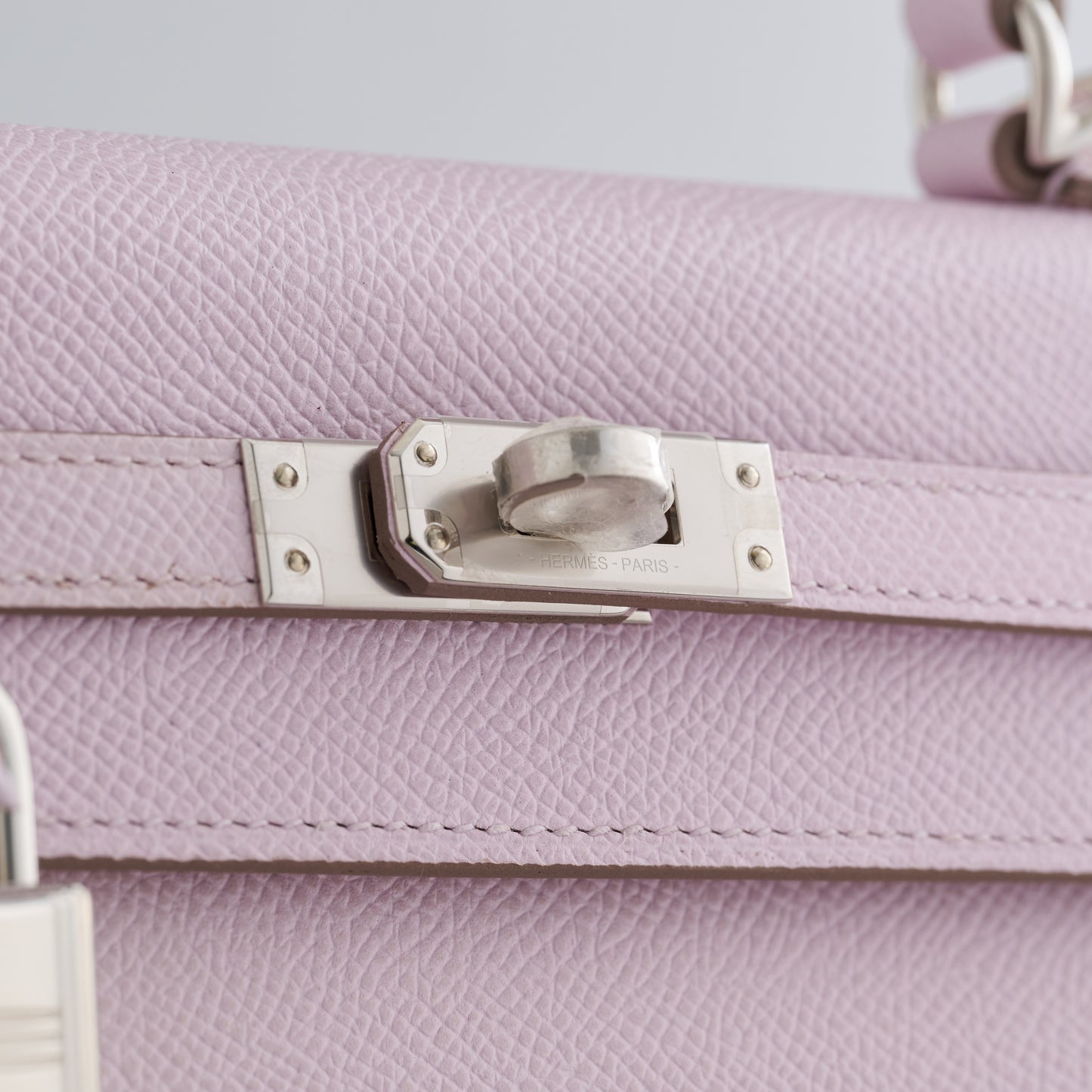 Hermès Kelly 25 Epsom Mauve Pale Palladium Hardware